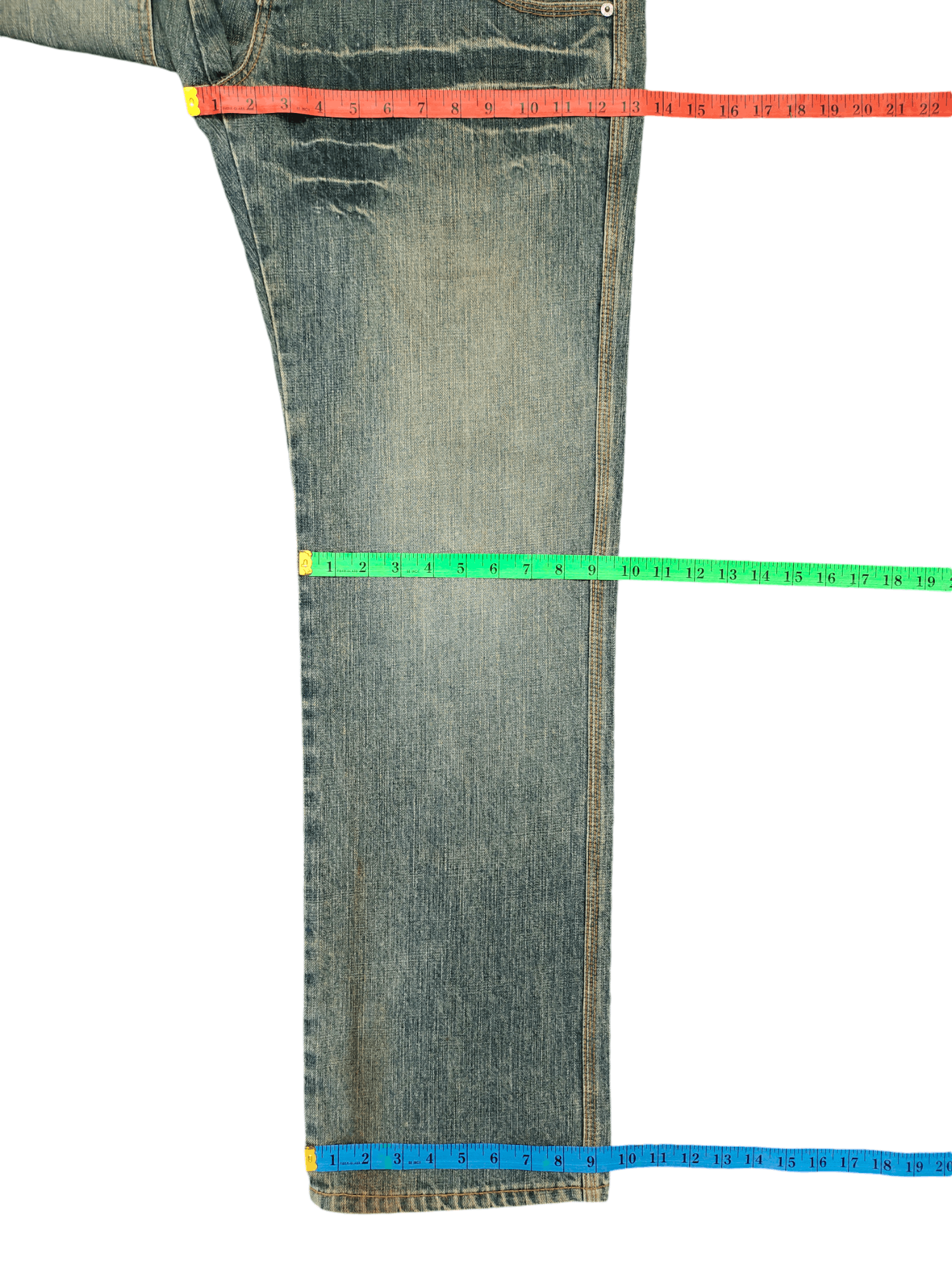 Japanese Brand Baggy Jeans Earth Music Double Waist Denim Wide Leg Y2k Jnco Size US 33 - 10 Thumbnail