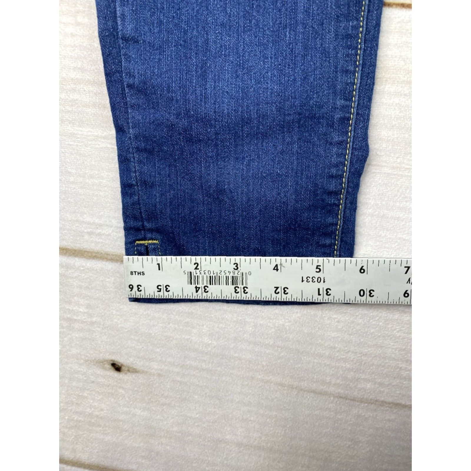 Vintage Rich & Skinny Jeans Women Dark Wash Sz 29 Low Rise Ankle Distressed Stretch 5-Pocket Denim Size 29" - 5 Thumbnail