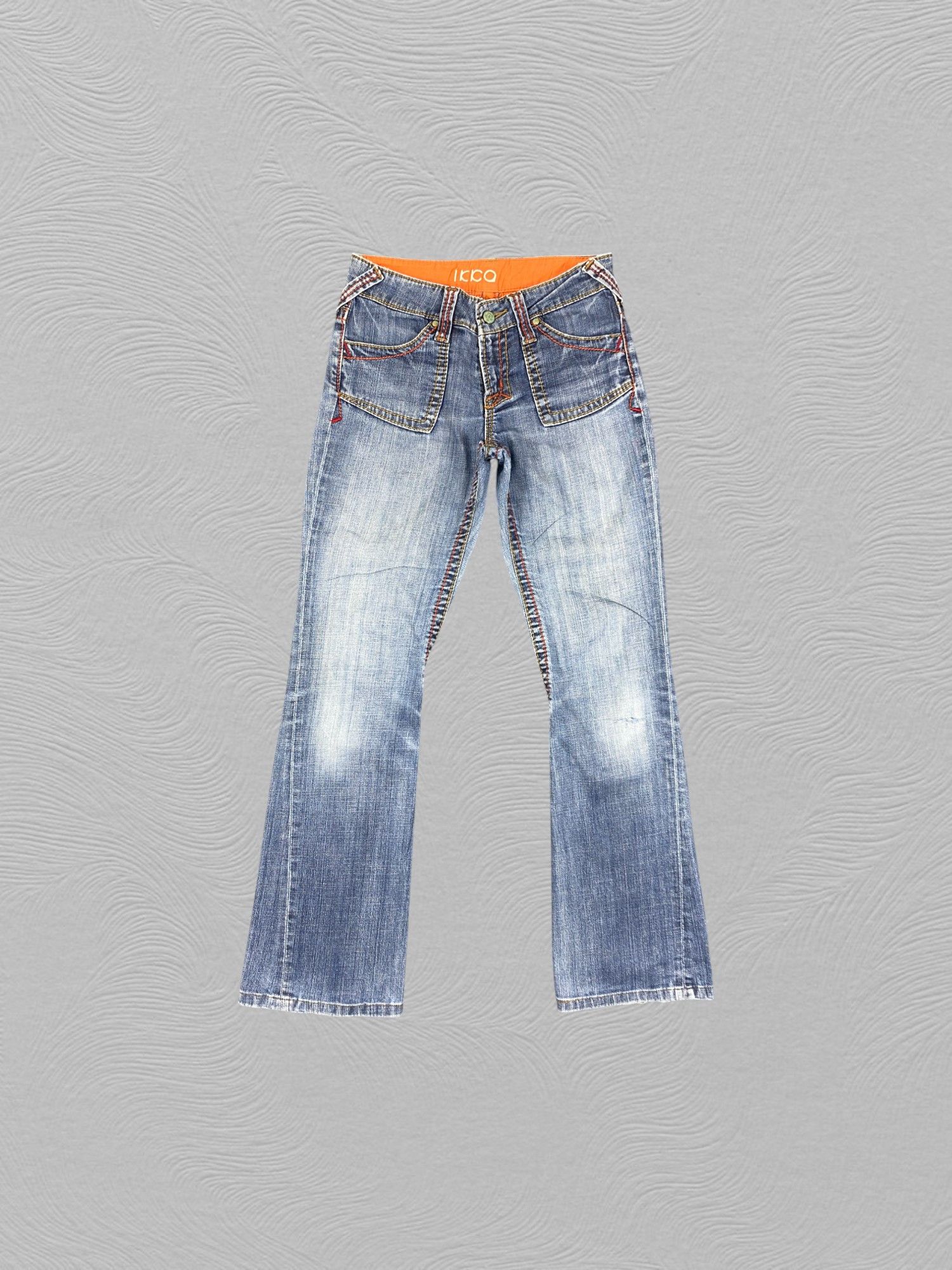 Japanese Brand Faded Blue Vintage ikka Flare Jeans 28x29.5 - JN3241 Size US 28 / EU 44 - 1 Thumbnail