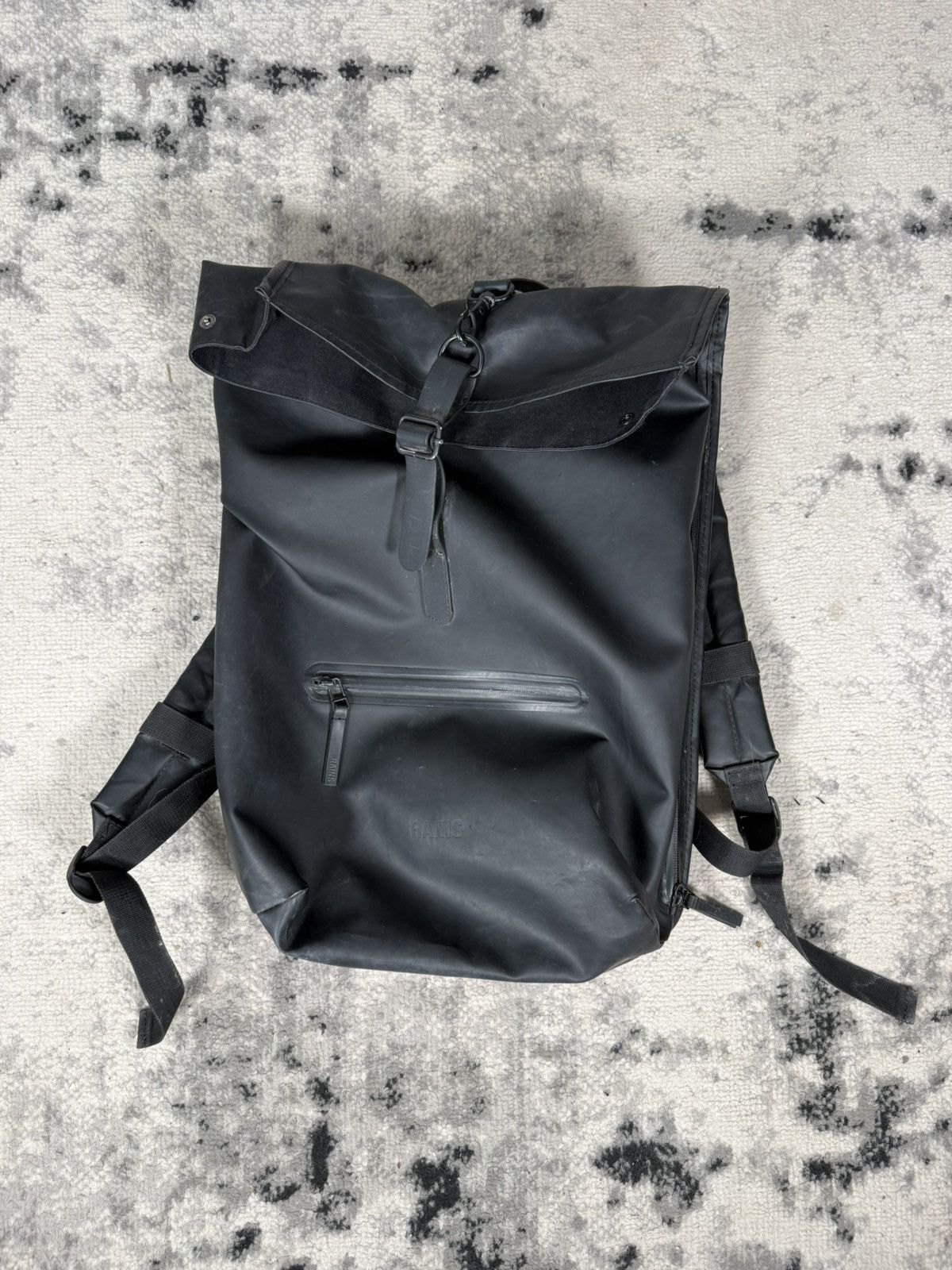 Rains Rains Rolltop Rucksack Black Bag Size ONE SIZE - 3 Thumbnail