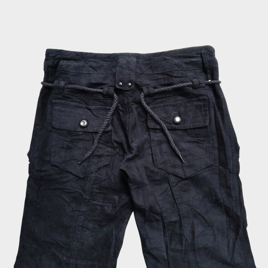 14th Addiction × If Six Was Nine × Le Grande Bleu (L.G.B.) Jet label velvet drawstring flare pant Size US 29 - 5 Thumbnail