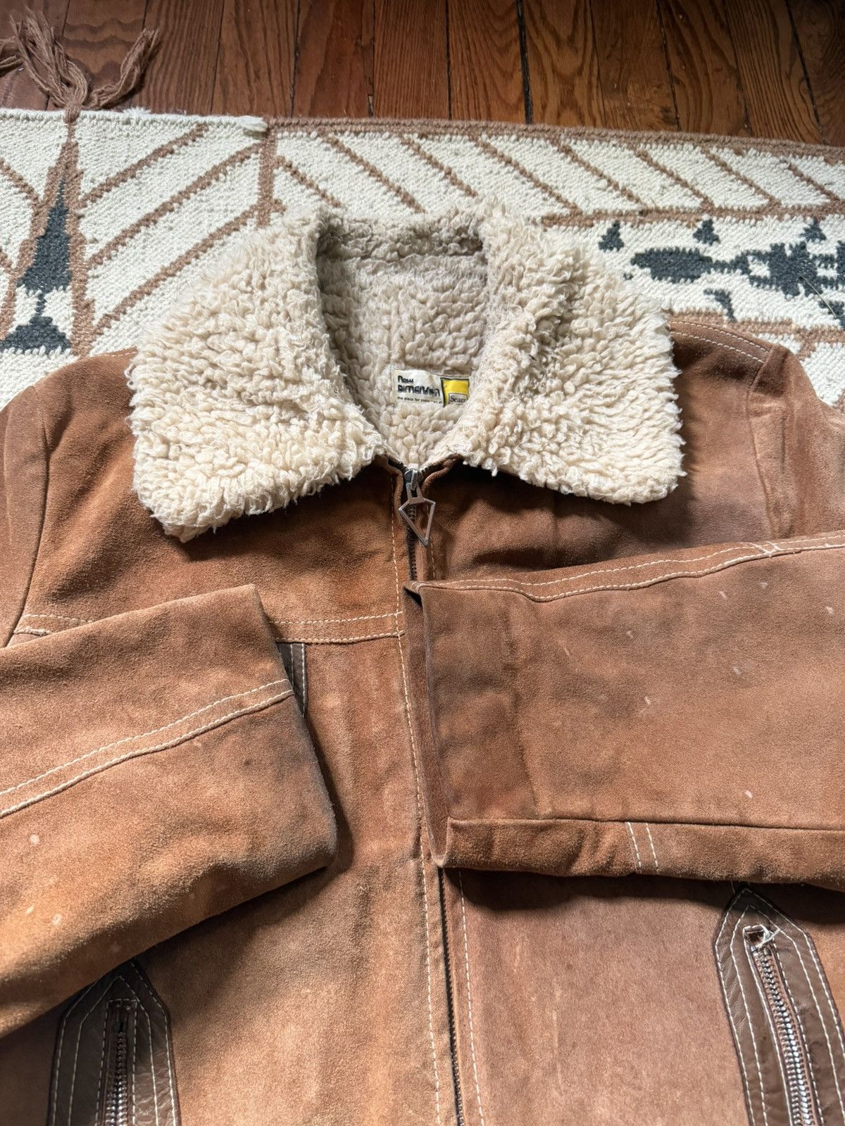 Sears Vintage sears Leather Coat Fur Lining Jacket Reg Shearling Size US M / EU 48-50 / 2 - 4 Thumbnail