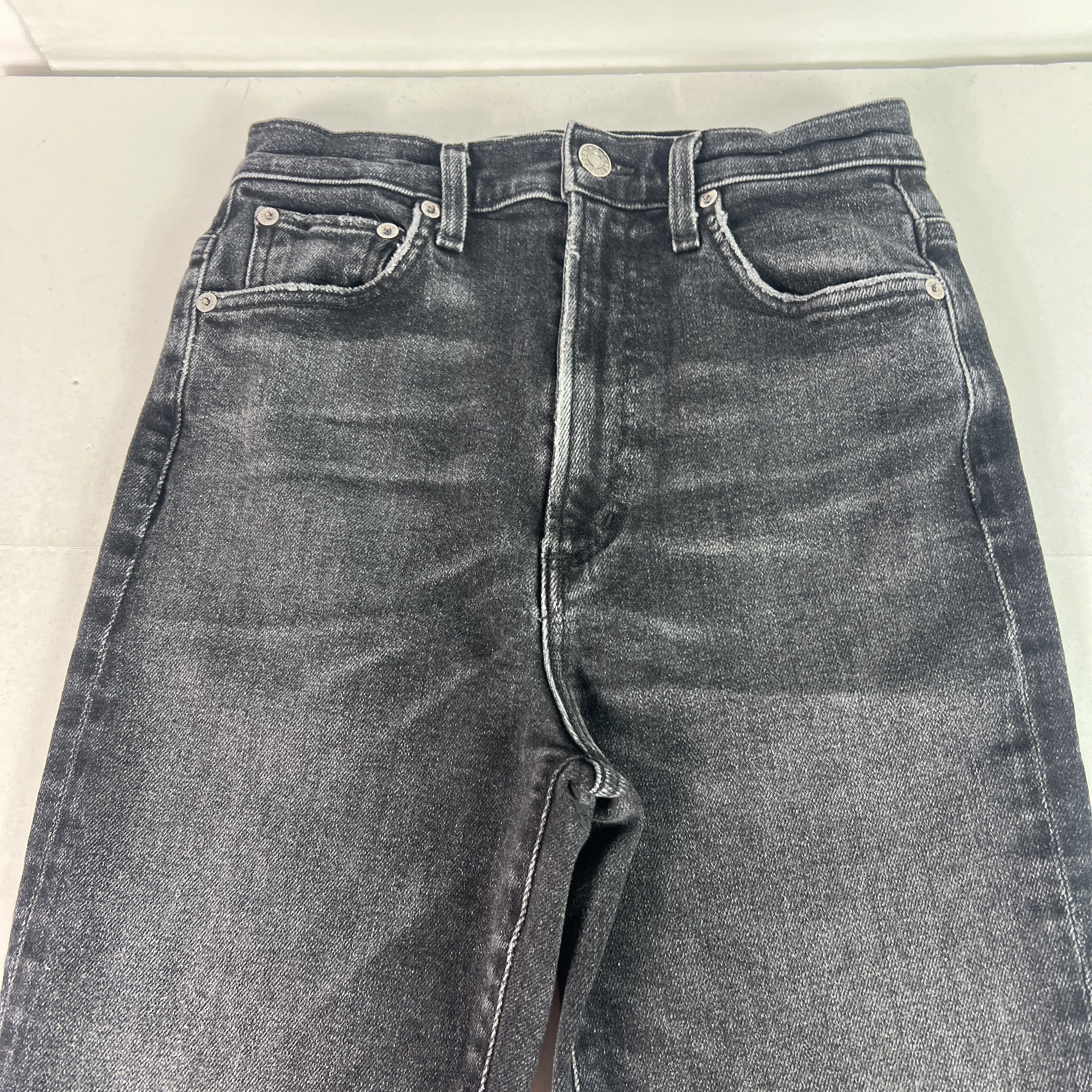 Agolde AGOLDE Jean Pinch Waist High Rise Skinny Black Stretch Denim Size 25" / US 0 / IT 36 - 2 Thumbnail