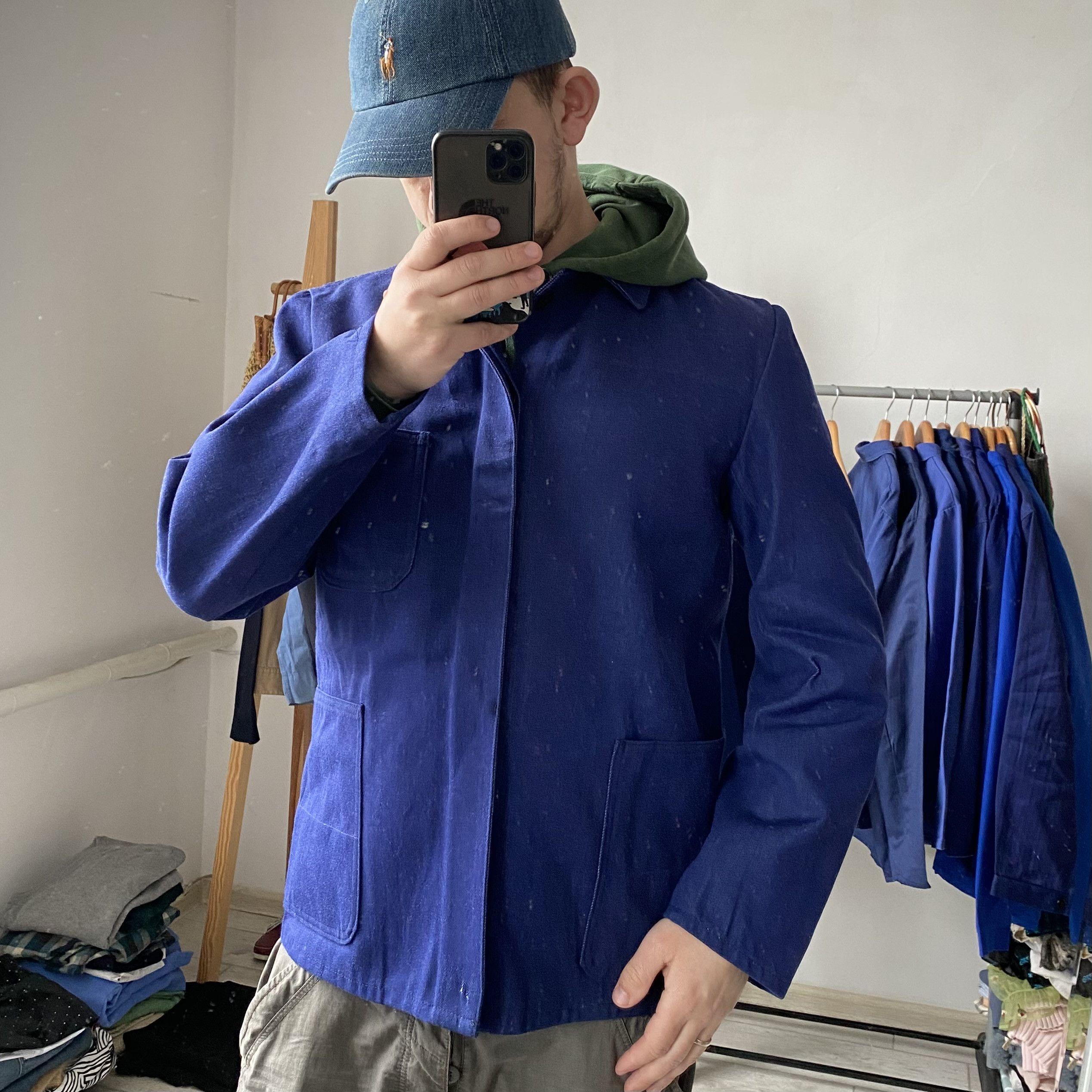 Le Laboureur Vintage 70-80 Heavy Denim Sanfor French Chore jacket Size US M / EU 48-50 / 2 - 10 Thumbnail