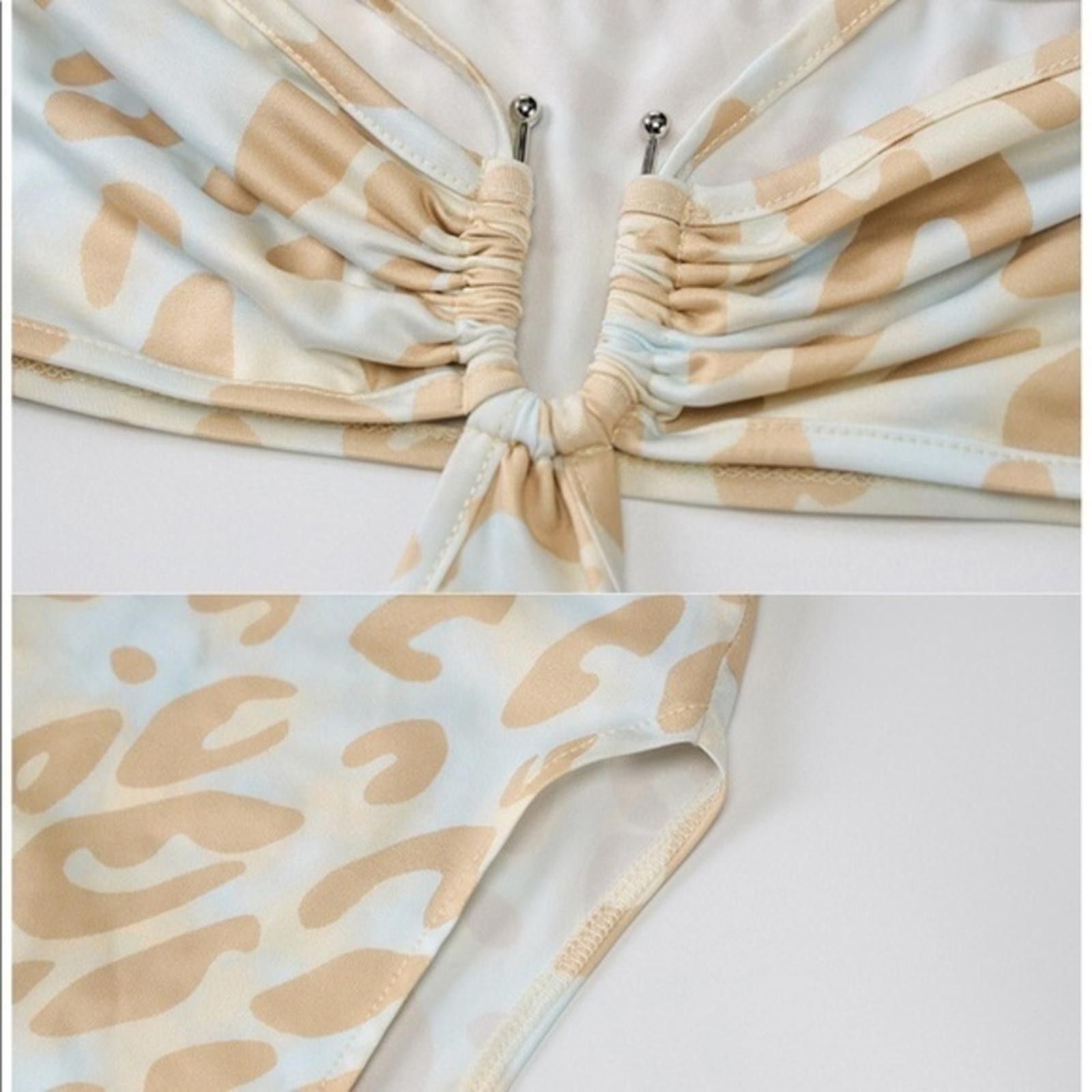 Designer Leopard Cheetah Maxi Dress Bandeau Bodice Size M / US 6-8 / IT 42-44 - 7 Thumbnail
