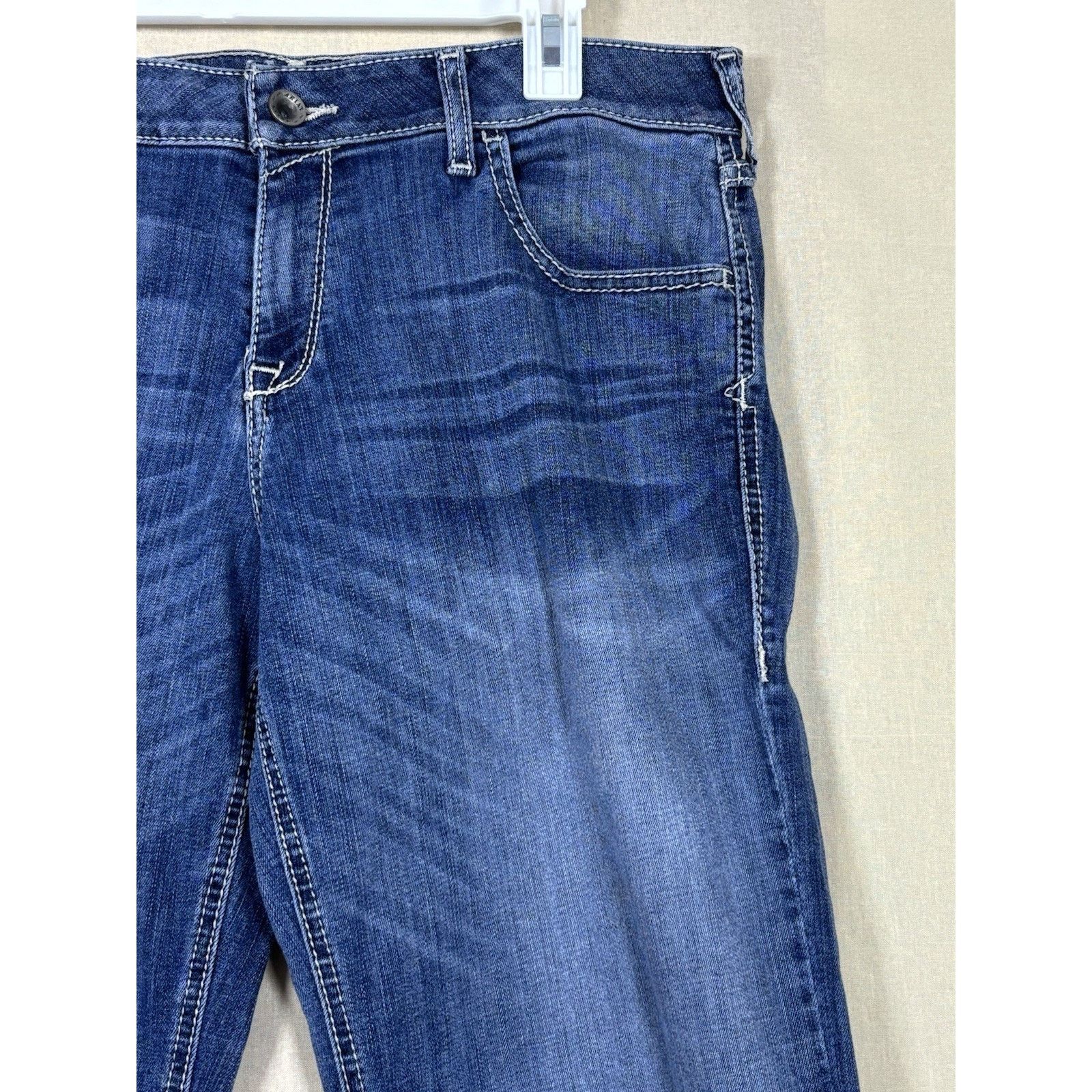 Ariat Women’s Ariat Denim Jeans Size 33R Blue Cropped Frayed Hem Size 33" - 16 Thumbnail