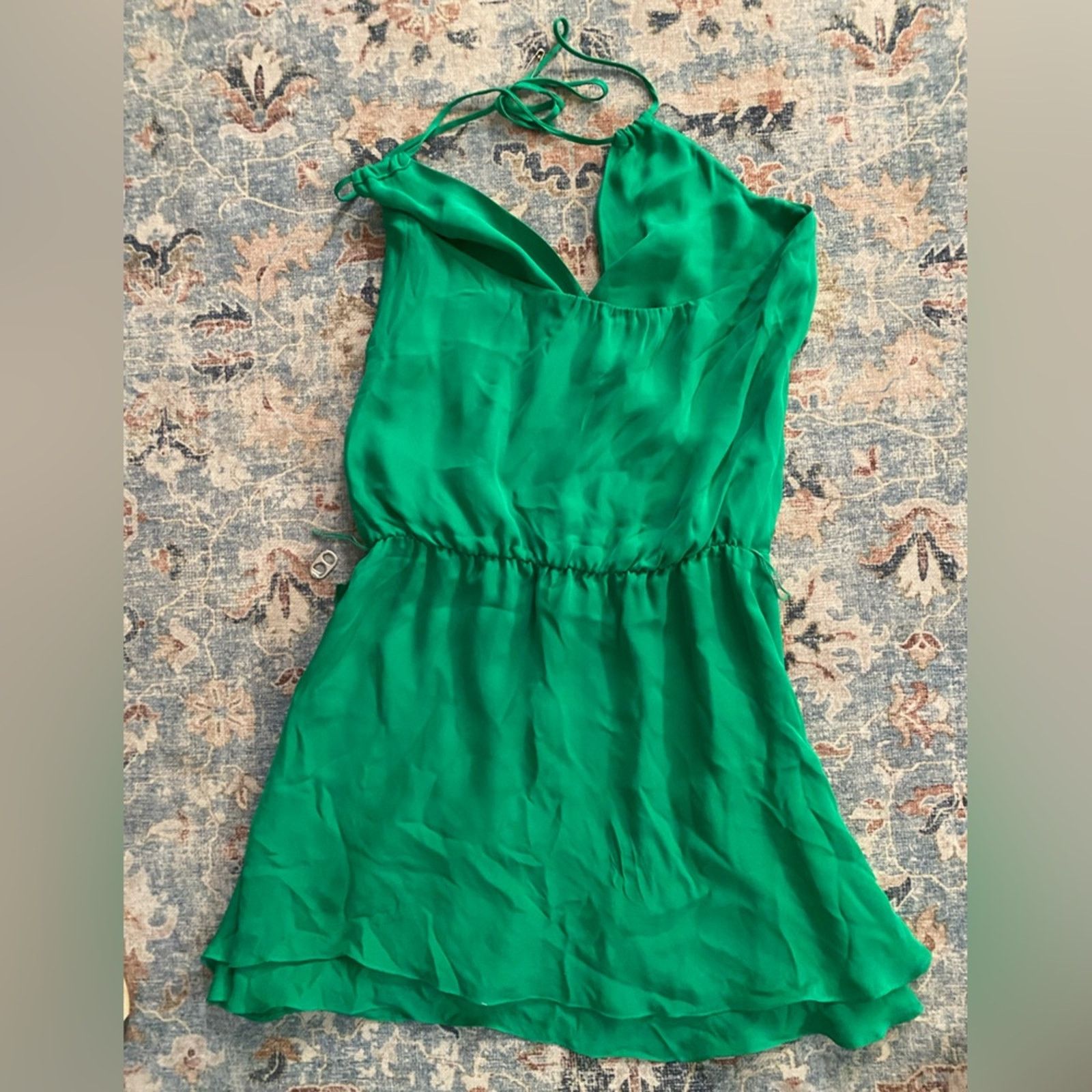 Haute Hippie Haute Hippie Green Faux Wrap silk halter dress XS Size XS / US 0-2 / IT 36-38 - 4 Thumbnail