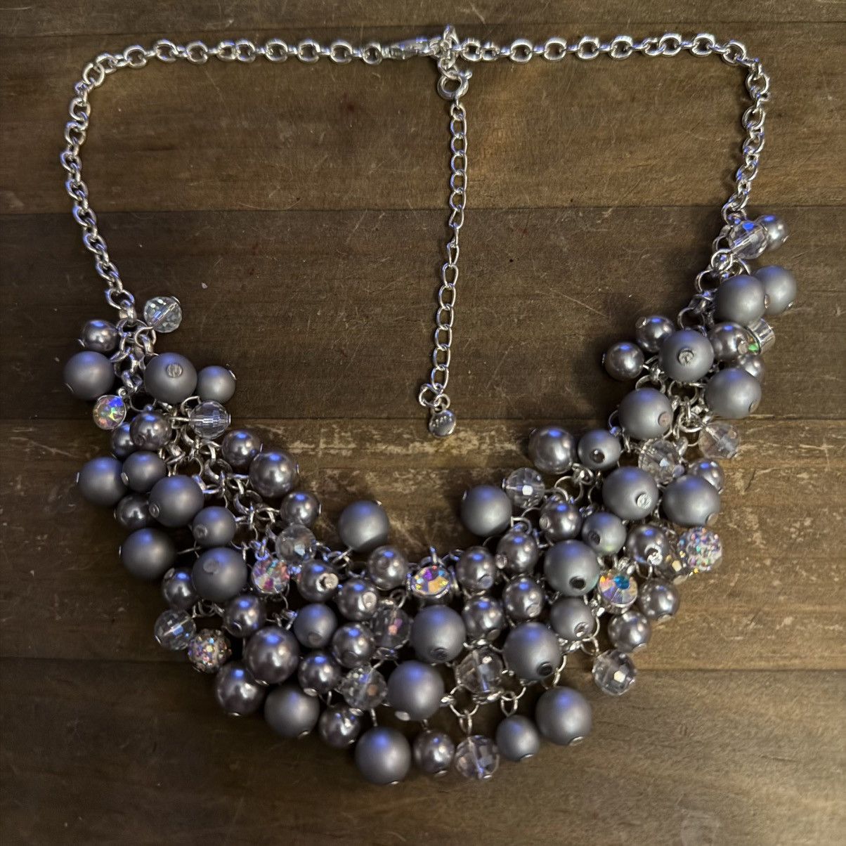 Other RMN silver tone cluster bead and AB bib necklace Size ONE SIZE - 3 Thumbnail