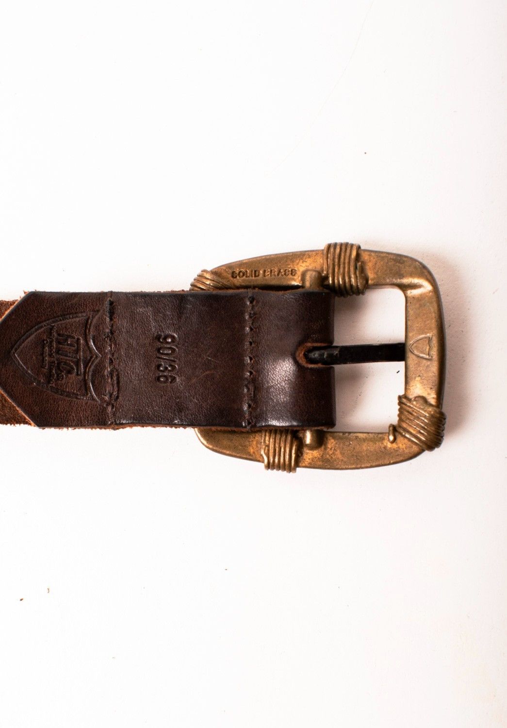 Hollywood Trading Company HTC Metal Heavy Men Leather Belt Size L Size 38 - 5 Thumbnail