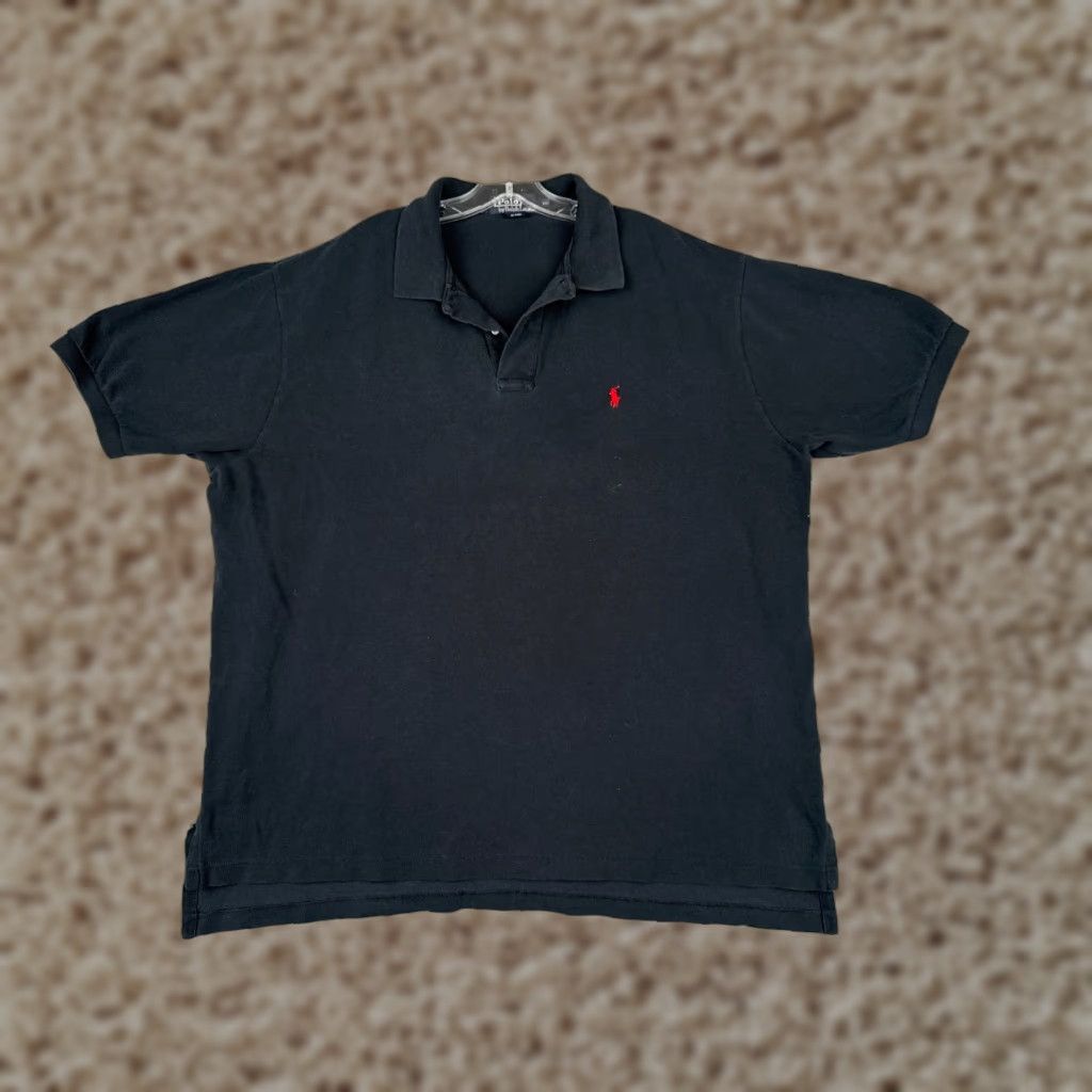 Polo Ralph Lauren VINTAGE Polo Ralph Lauren Polo Shirt Adult 2XL Black 100% Cotton Jersey Polo Shirt Mens 2XL Black Vintage American Sports Theme Size US XXL / EU 58 / 5 - 1 Thumbnail