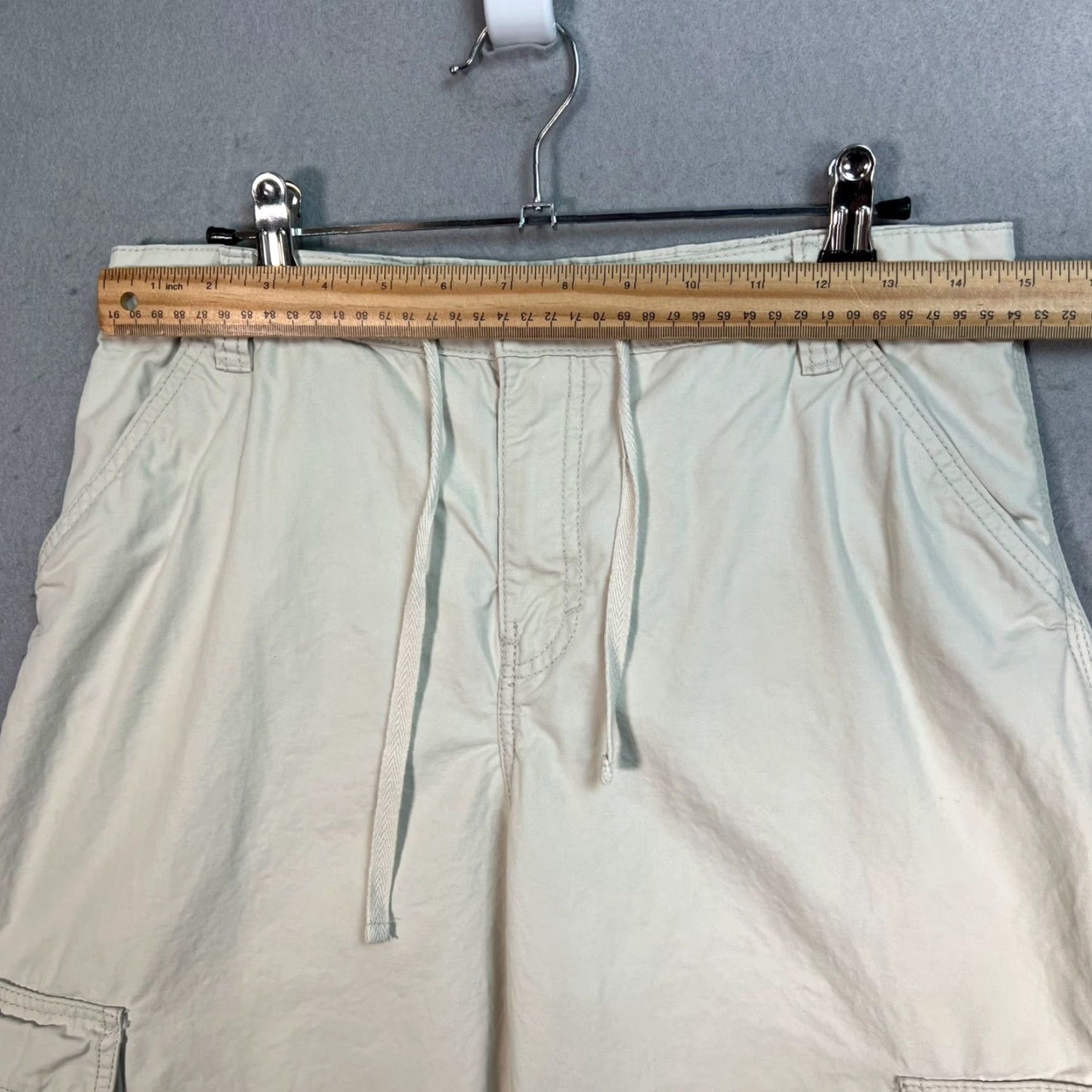 Weekday VINTAGE Weekday Womens Cargo Pants Wide Leg Beige Cotton 38 Casual Pants Womens Size 26" / US 2 / IT 38 - 5 Thumbnail