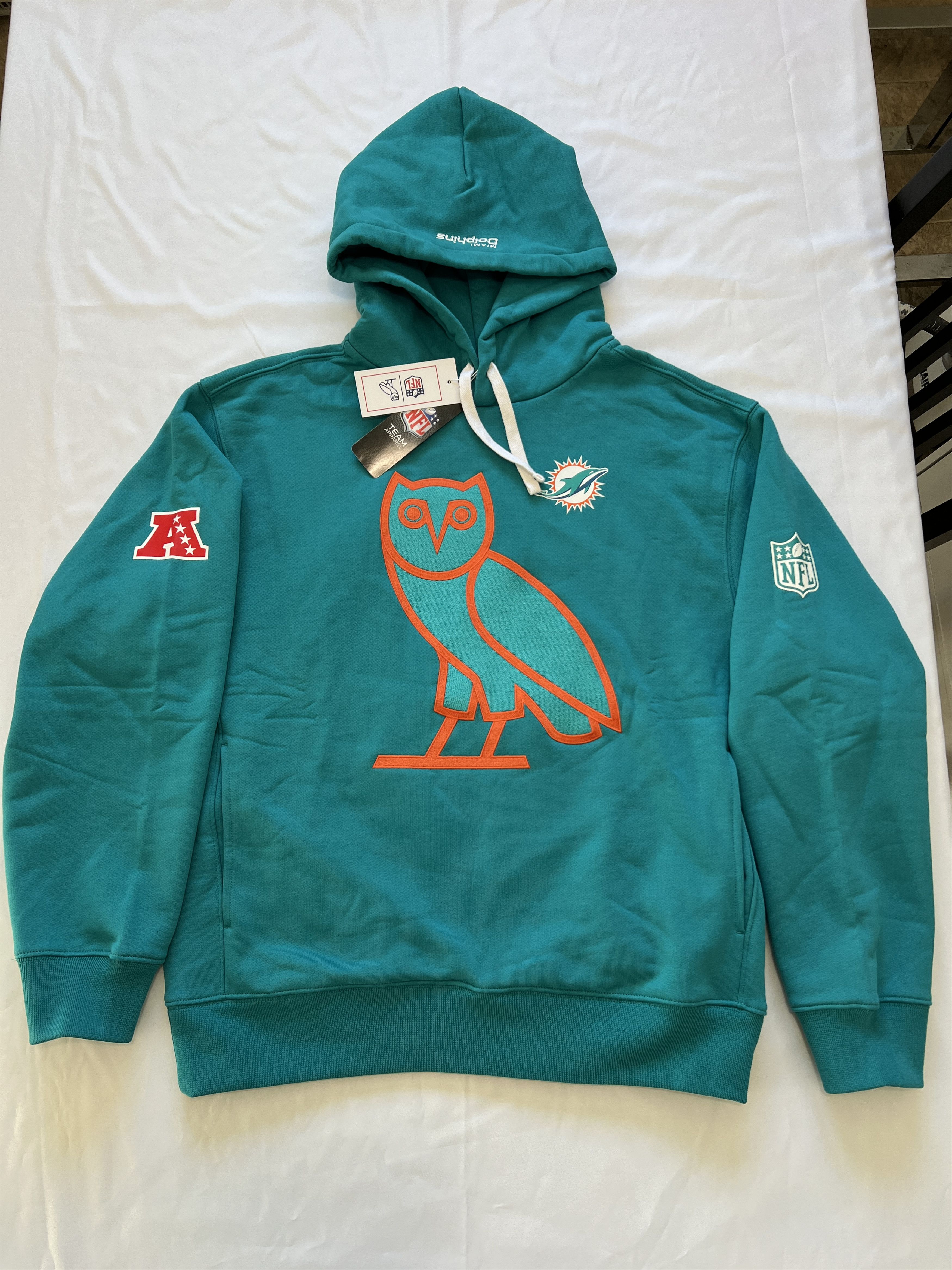 Drake OVO x NFL Miami Dolphins OG Owl Hoodie Size US M / EU 48-50 / 2 - 5 Thumbnail