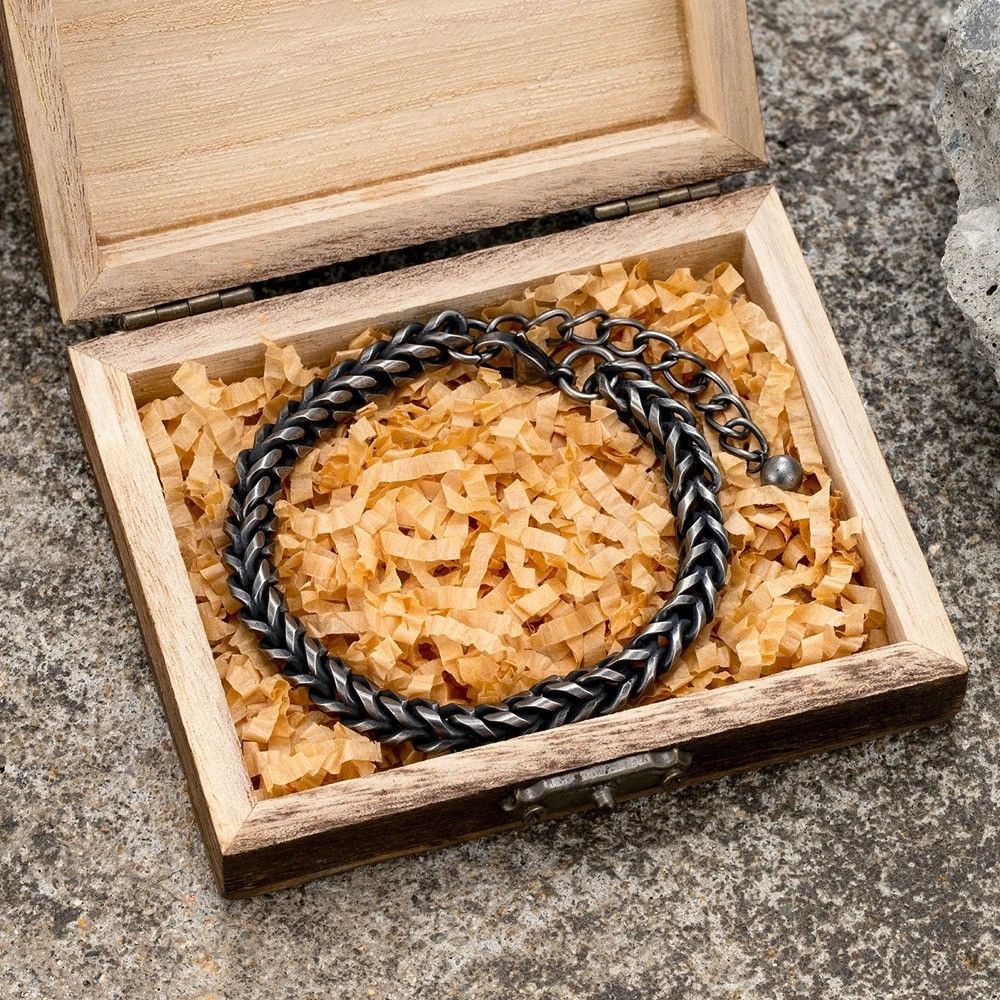 Other Vintage Oxidized Black Chain Bracelet Bangles Gift For Him Size ONE SIZE - 4 Thumbnail