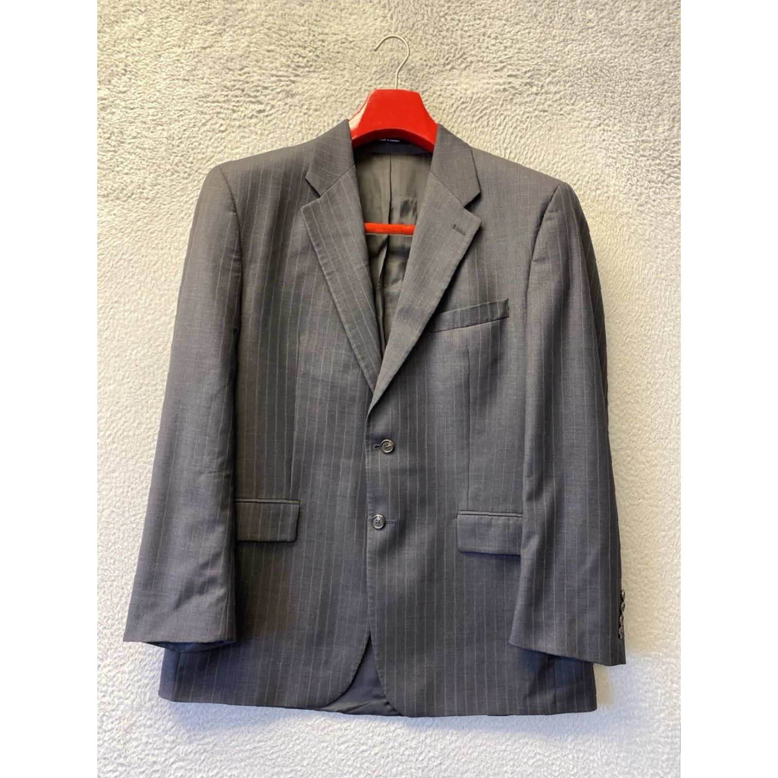 Ralph Lauren VINTAGE Ralph Lauren Chaps Suit 2 Piece Men's Wool Gray Striped 46R 38W Regular Fit Size 38R - 2 Thumbnail
