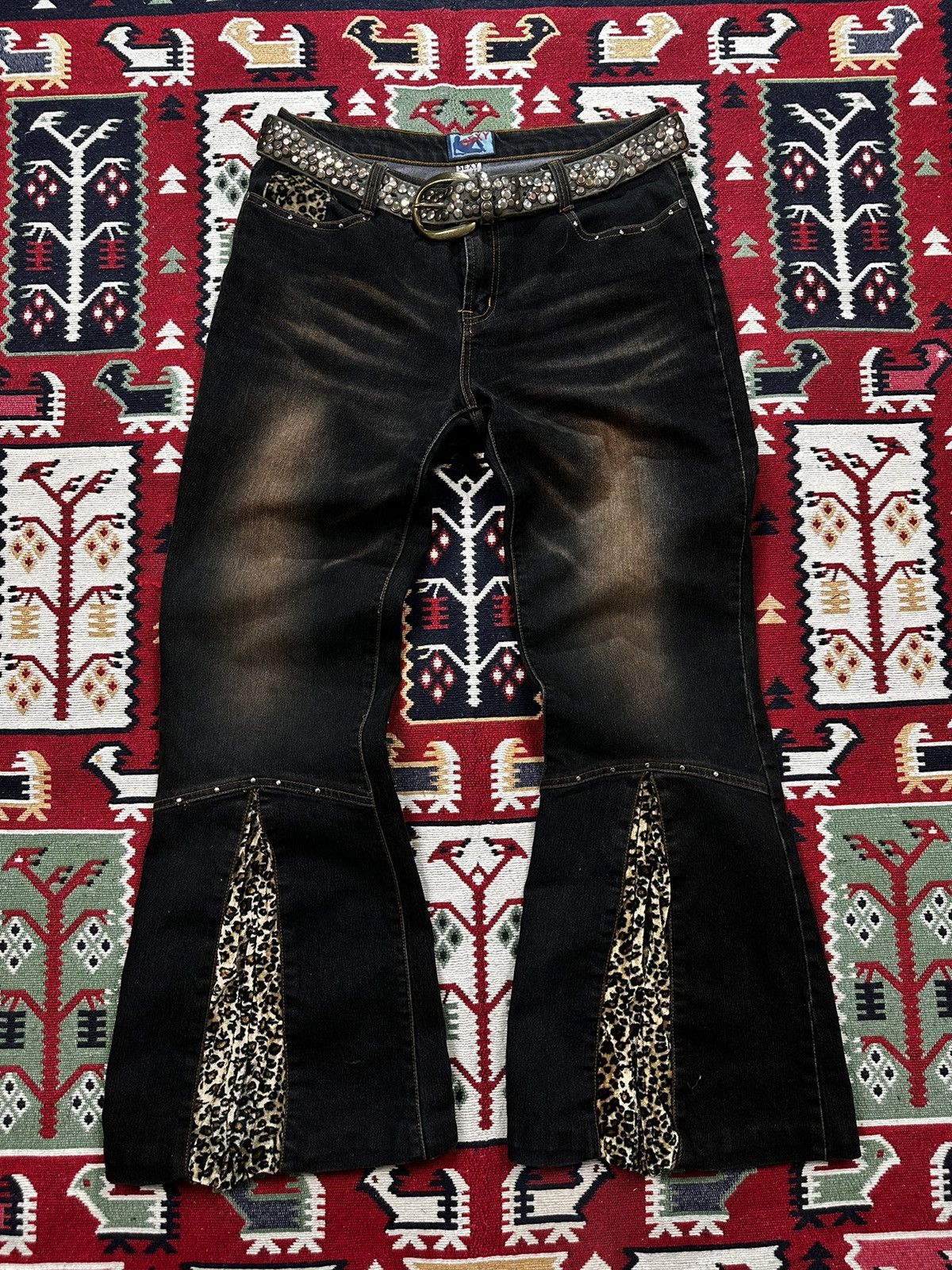 00s HYSTERICS typewriter flare denim y2k