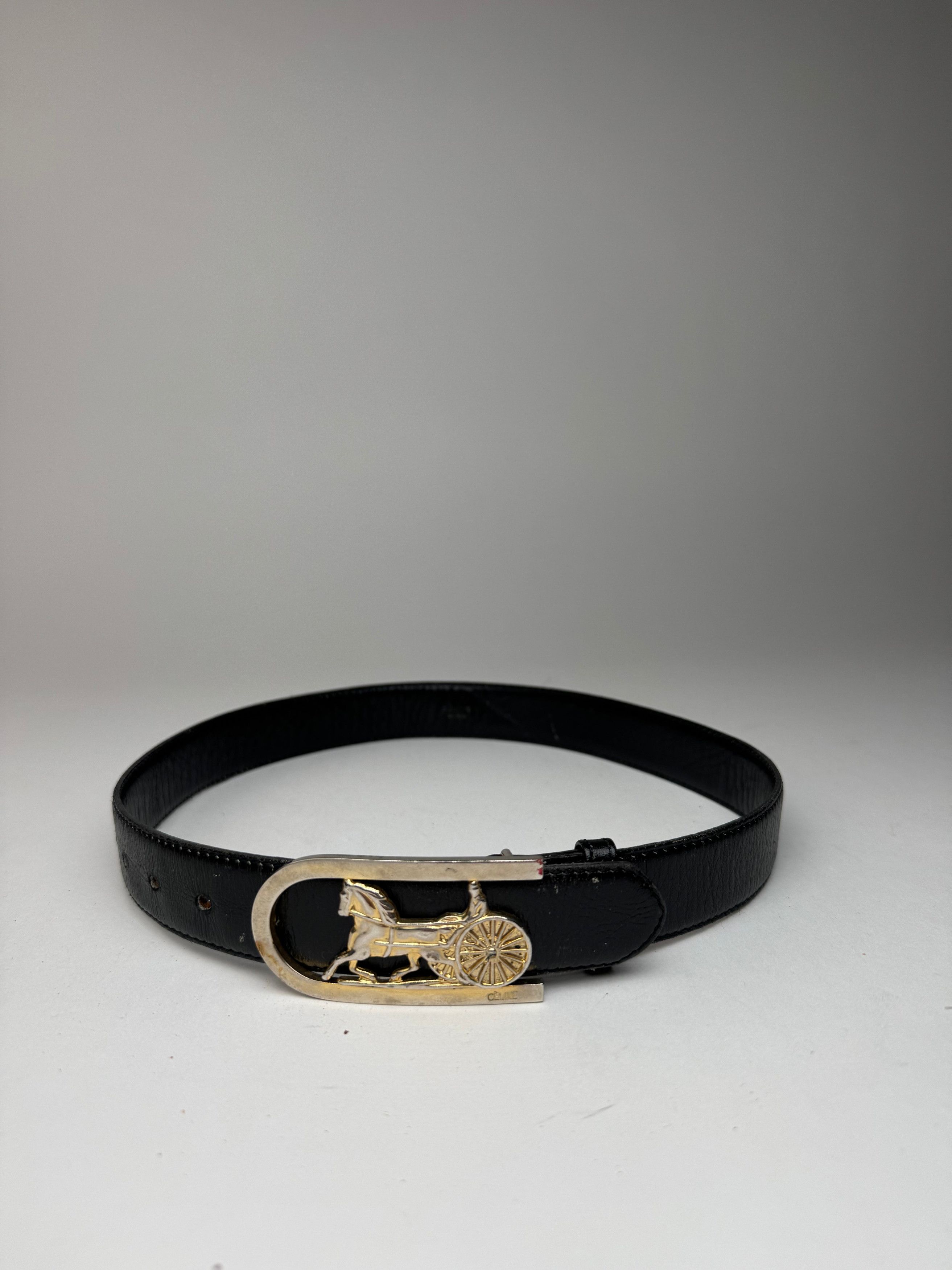 Celine Vintage Leather belt Black Size ONE SIZE - 1 Thumbnail