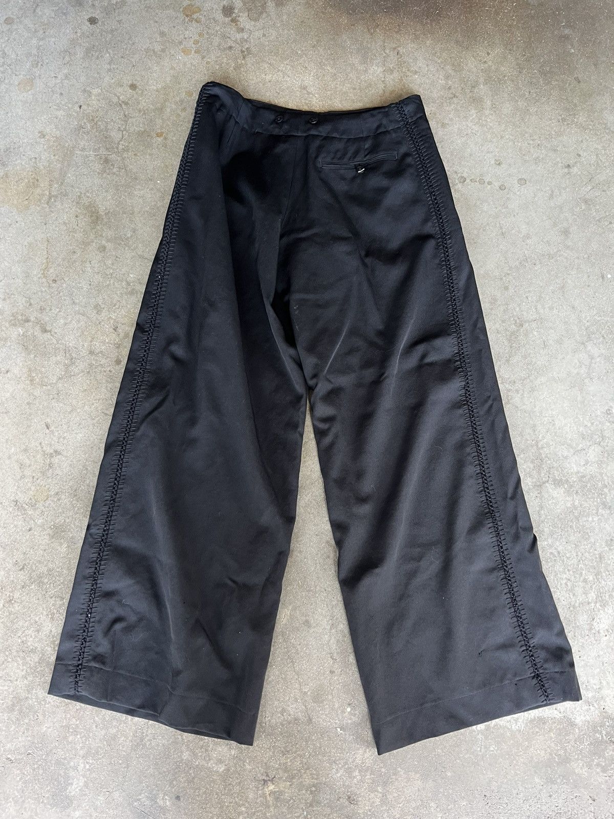 image of Y's Yohji Yamamoto Wide Leg Pants Black, Men's (Size 32)