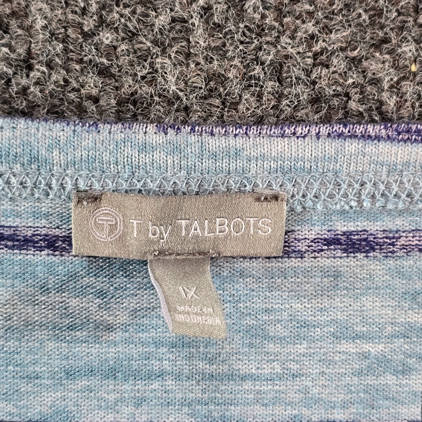 Talbots Talbots Dress Womens 2X Blue White Striped Sheath Knit Stretch Midi Casual Size XXL / US 16-18 / IT 52-54 - 4 Thumbnail