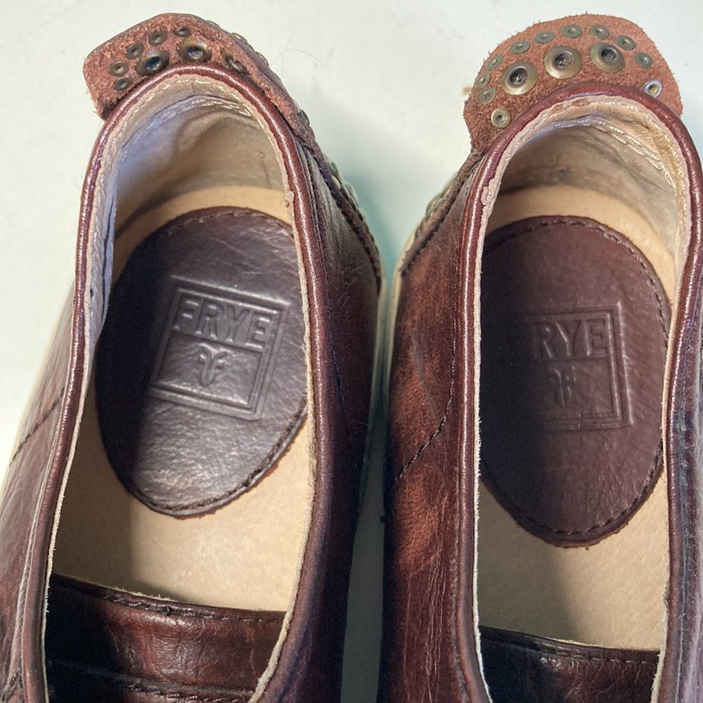 Frye Frye Kira Studded Low Sneaker Brown Leather 7 Size US 7 / IT 37 - 3 Thumbnail