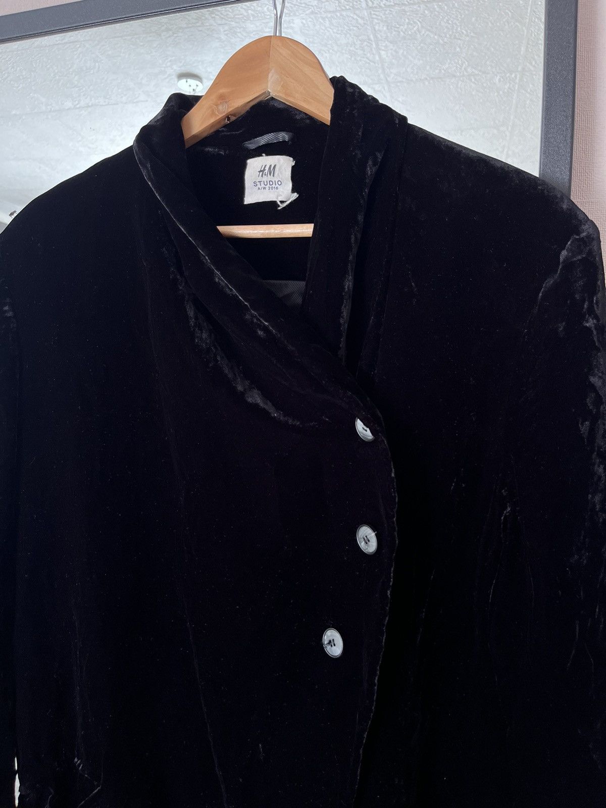 H&M H&M STUDIO A/W 2016 Velour O/N SC Selma Coat Size XXS / US 00 / IT 34 - 3 Thumbnail