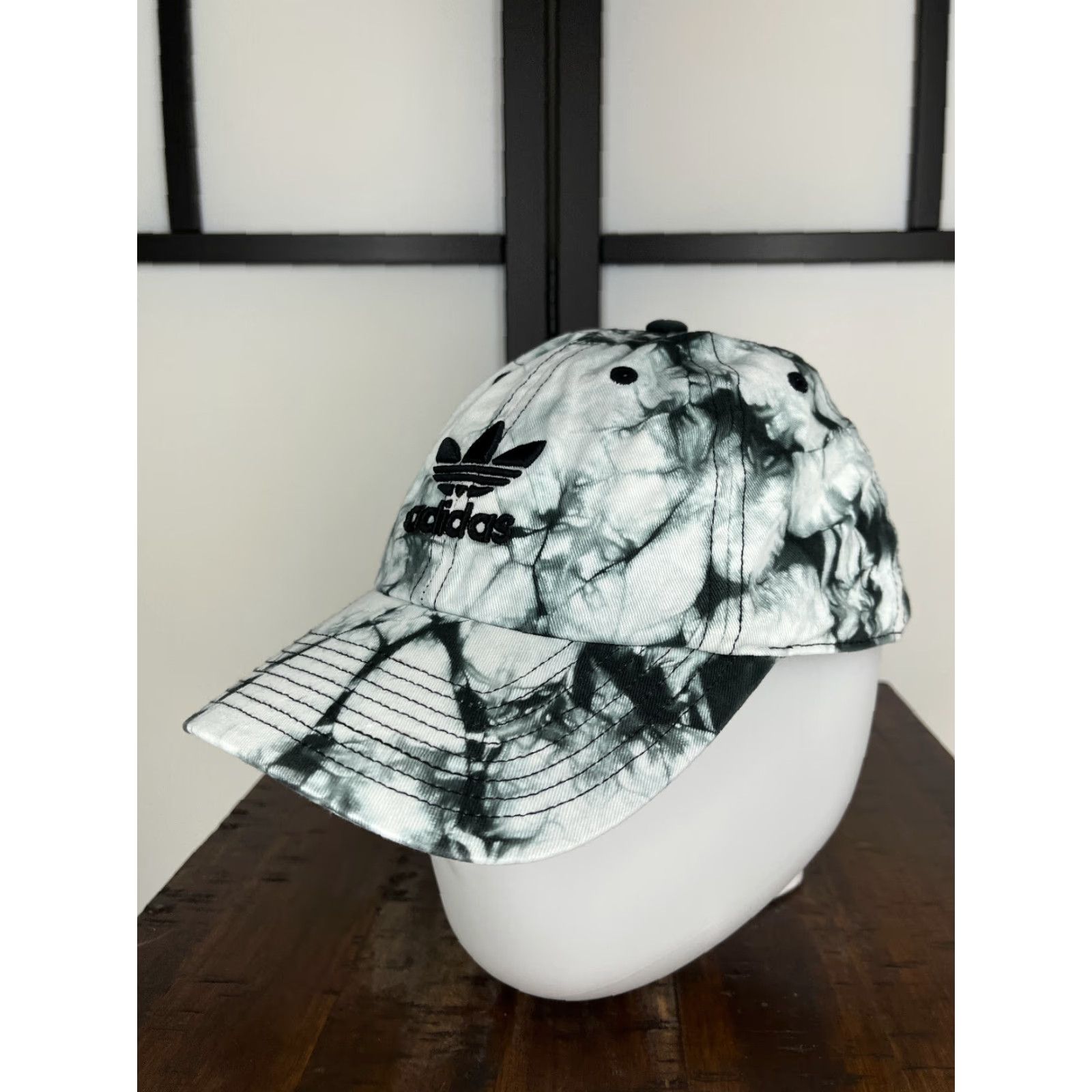 Adidas Adidas Hat Cap Strap Back Adult One Size White Black Tie Dye 100% Cotton Twill Size ONE SIZE - 4 Thumbnail