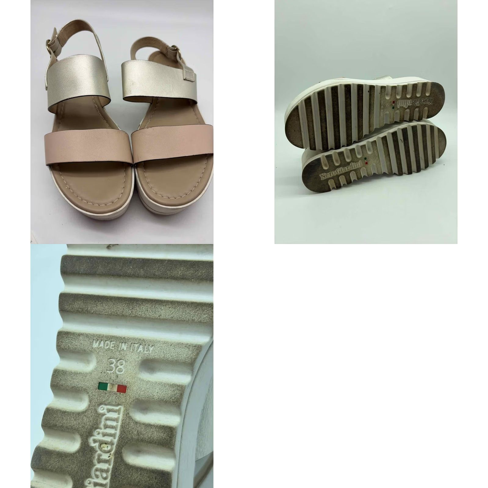 Vintage Nero Giardini Sling Back Sandals Size 38 Silver Size US 8 / IT 38 - 9 Thumbnail