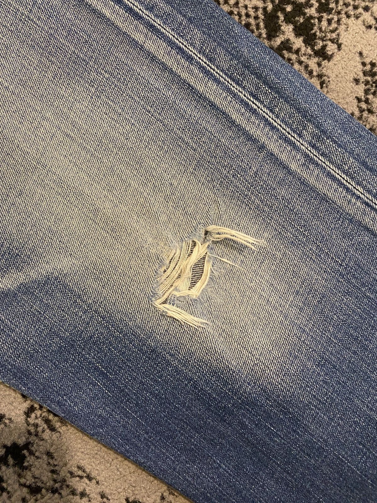 Edwin Edwin XV Distressed Ripped Washed Japan Denim Size US 33 - 6 Thumbnail