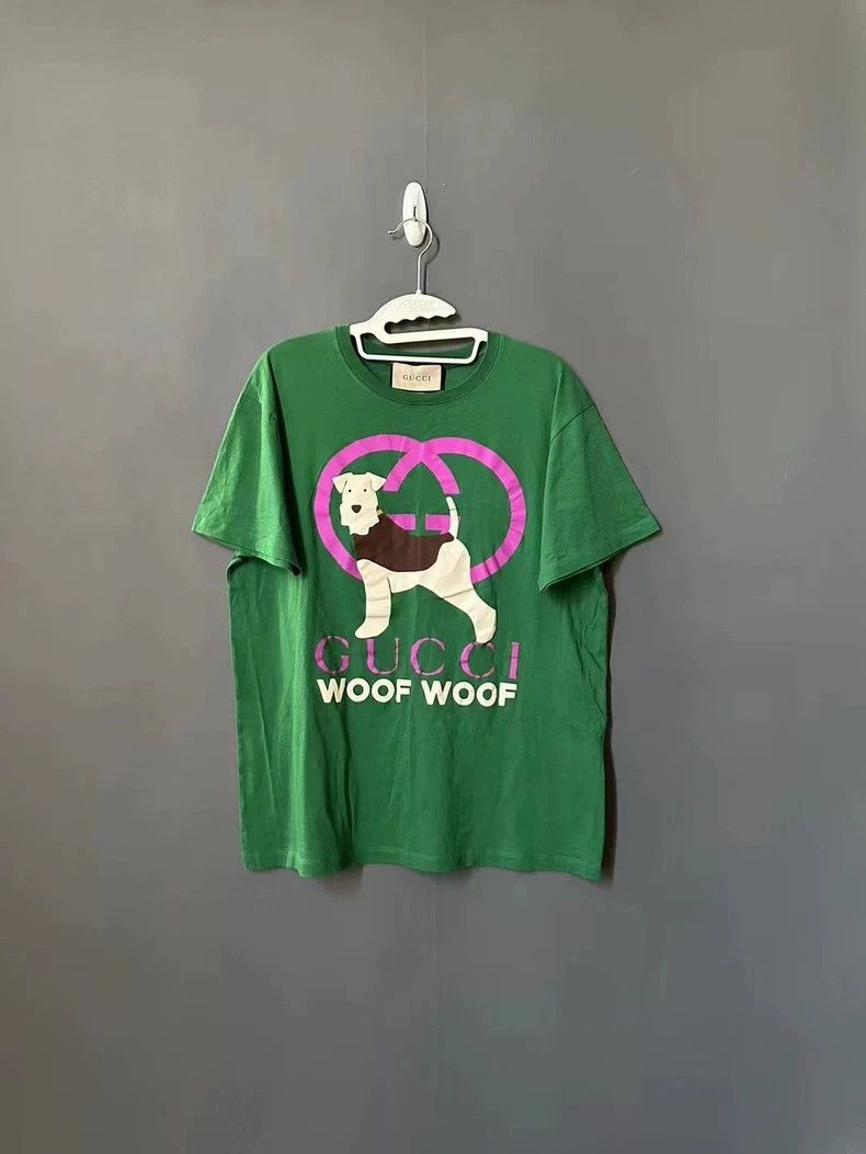 Gucci Gucci Green dog short sleeves 2501-Nextarrow Size US S / EU 44-46 / 1 - 1 Thumbnail