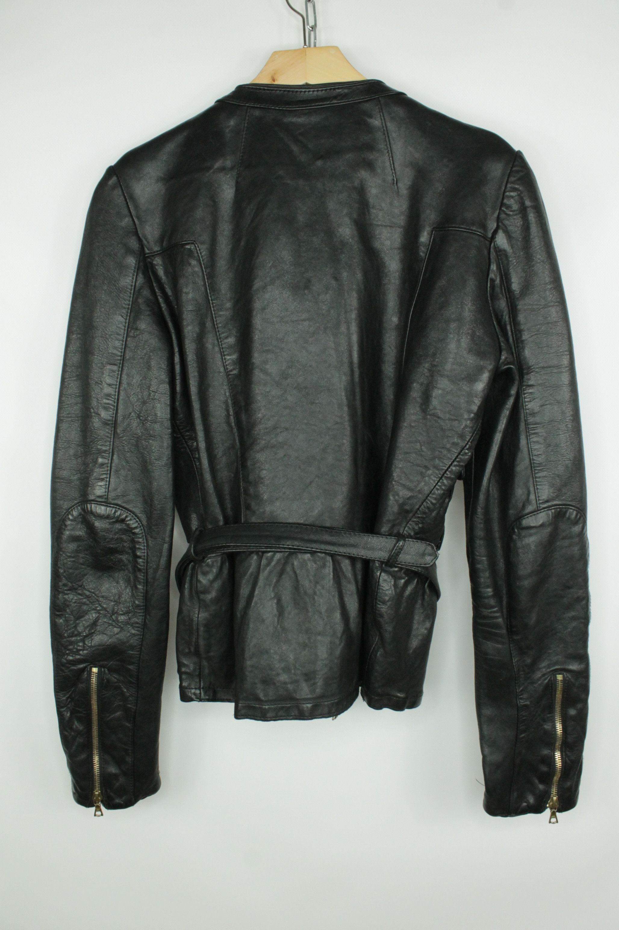 Golden Goose Golden Goose DB Black Leather Belted Jacket Women's Size S / US 4 / IT 40 - 10 Thumbnail