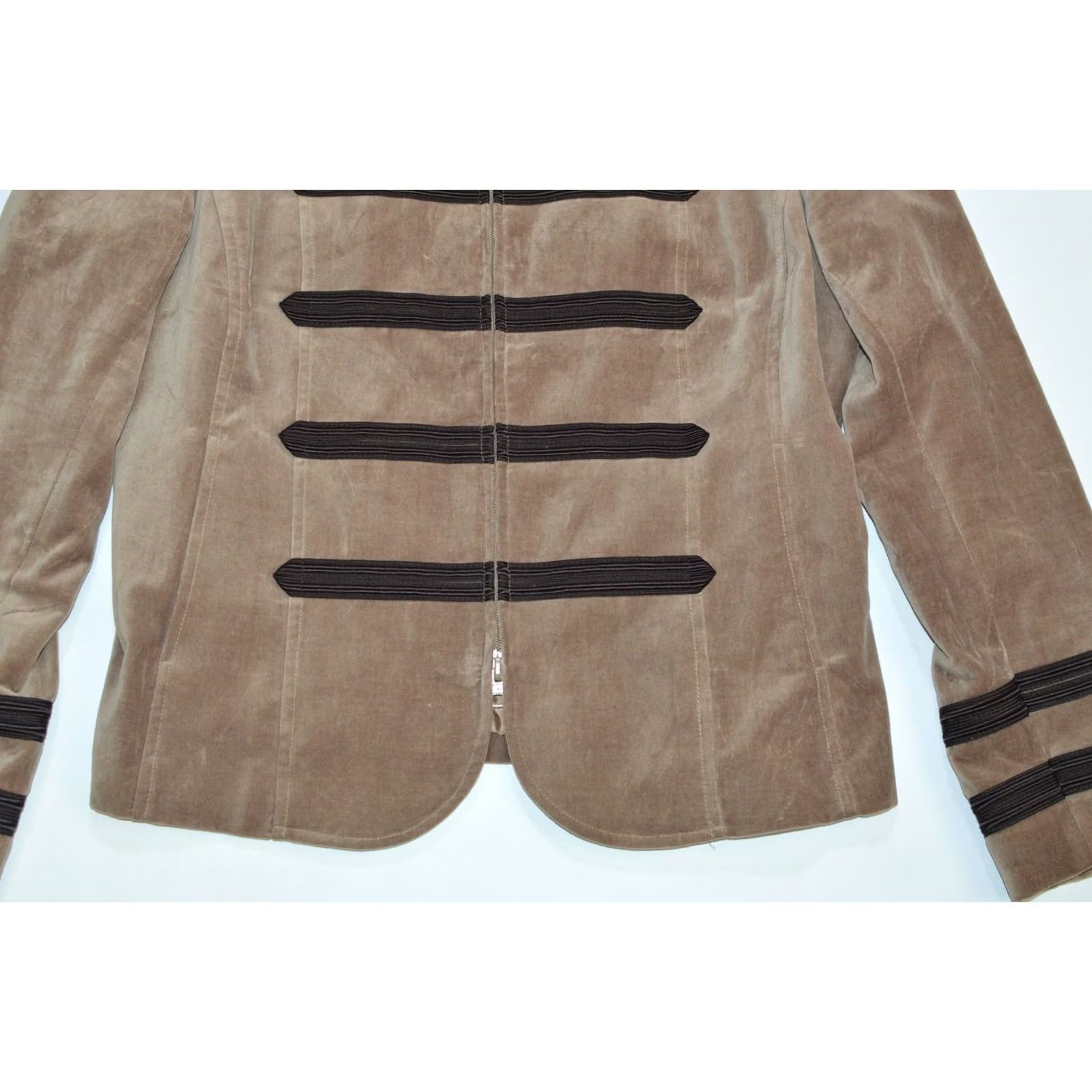 Vintage Wmns Monari Soft Cotton Full-Zip Jacket Blazer 819028 Size D 44 / GB 18 Brown Cotton Full Zip Jacket Womens 44 Blazer 819028 Size M / US 6-8 / IT 42-44 - 3 Thumbnail