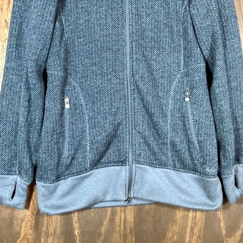 Vintage Cabela's Womens Jacket Gray Herringbone Fleece Hooded Long Sleeve Mid-Length Warmth M Size M / US 6-8 / IT 42-44 - 3 Thumbnail
