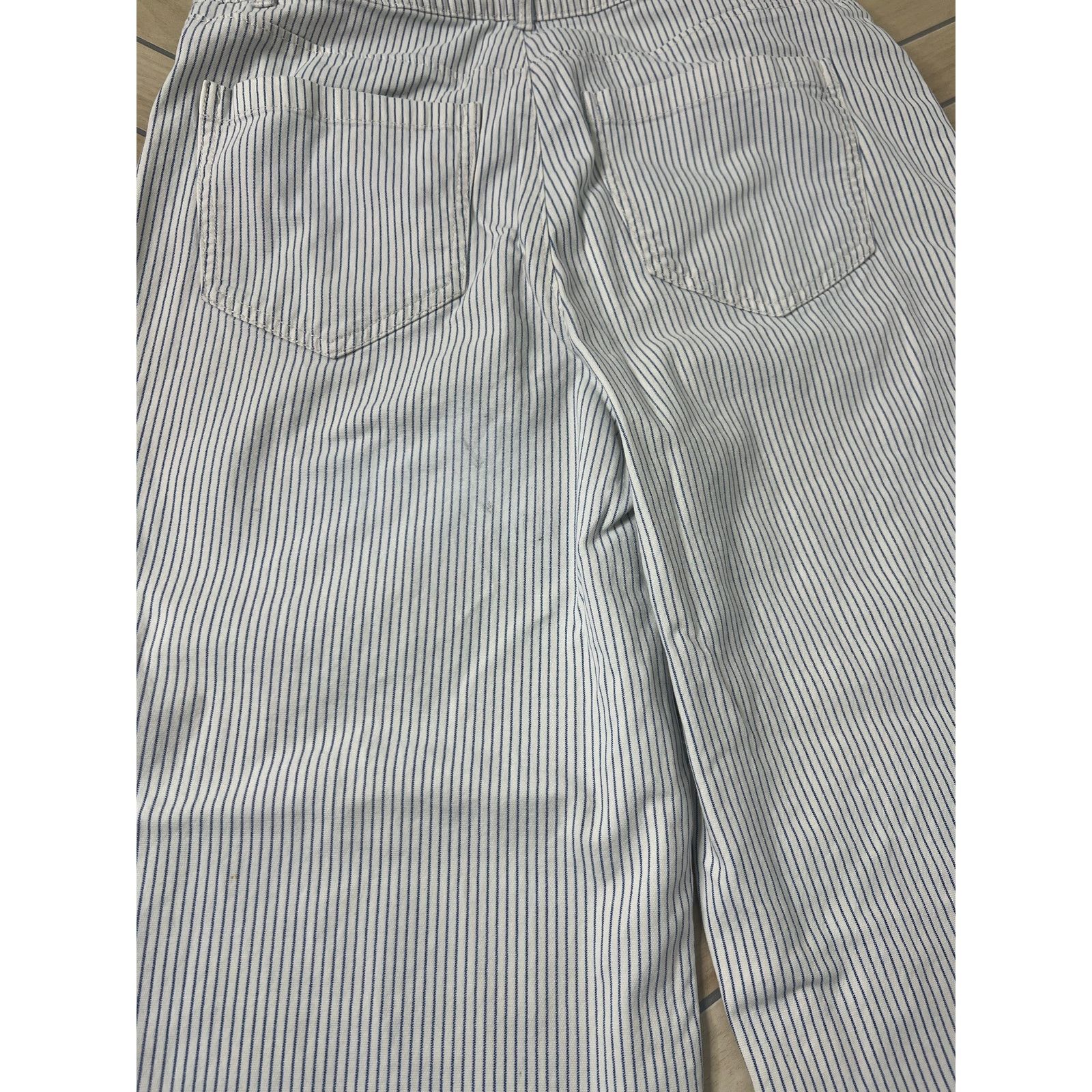 Old Navy VTG Y2K Baggy Pants / Wide Leg - White Stripe Casual Beach Size 34" / US 12 / IT 48 - 3 Thumbnail