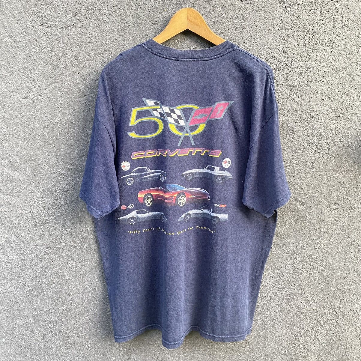 Vintage Thrashed Faded Vintage Y2K Corvette Chevrolet ERD GRUNGE TEE Size US XL / EU 56 / 4 - 1 Thumbnail