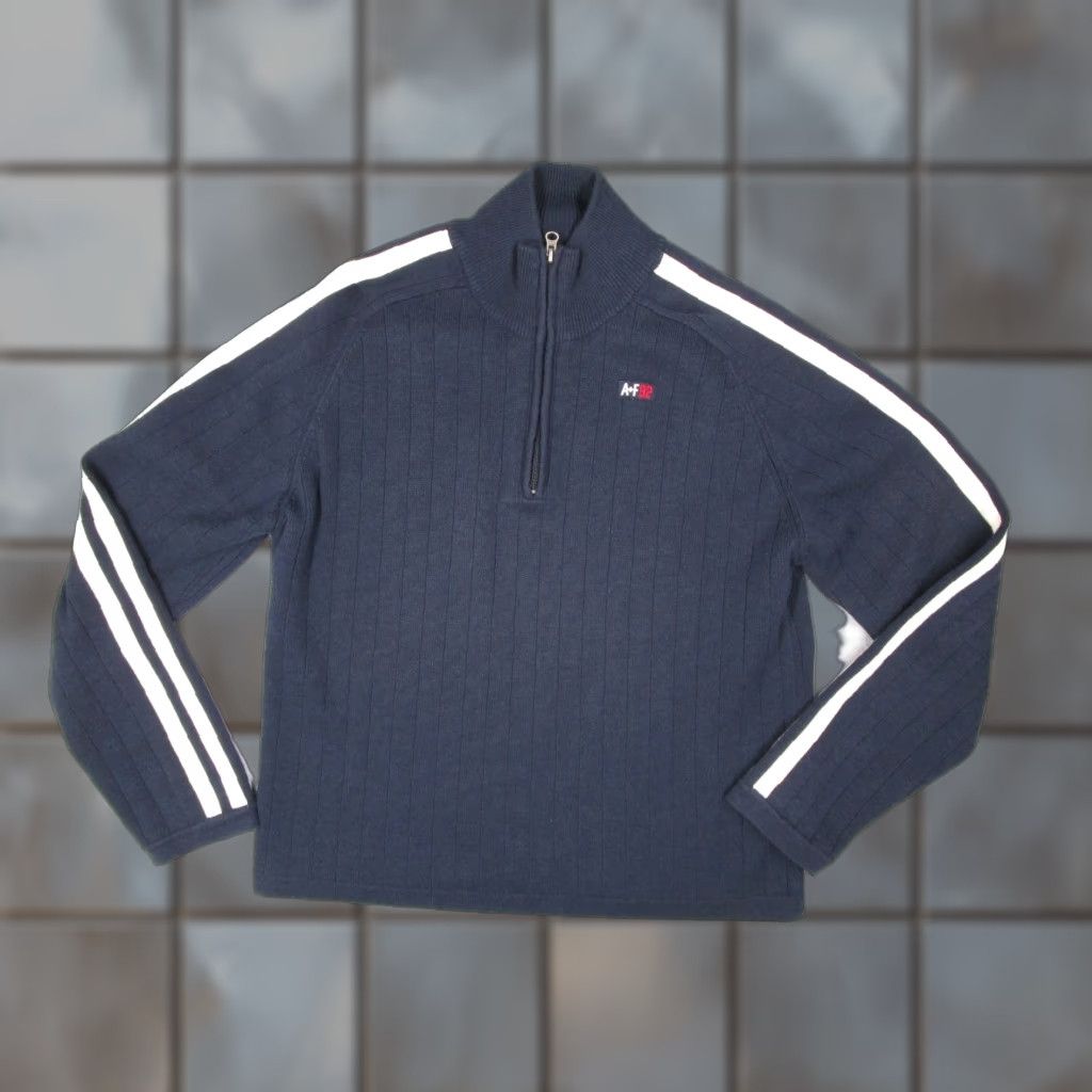 Abercrombie & Fitch VINTAGE Abercrombie Fitch Sweater Mens XL Blue AF 92 1/4 Zip Knit Pullover Y2K Size US XL / EU 56 / 4 - 1 Thumbnail