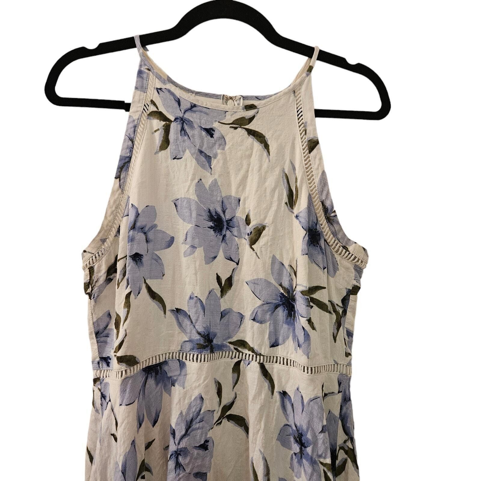 Designer Lulu’s Zahara Blue And White Floral Print Dress Size Large Size L / US 10 / IT 46 - 4 Thumbnail