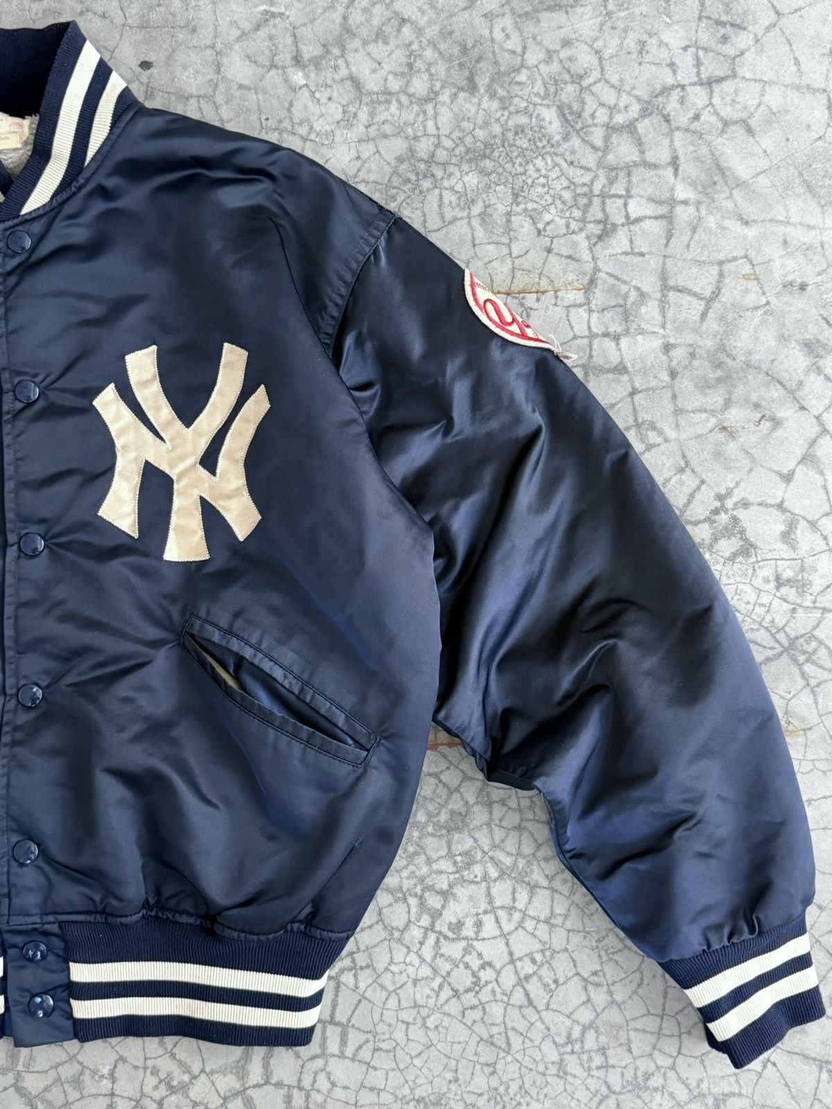 Vintage Vtg 70’ Yankees NY Satin Bomber Jacket Size US L / EU 52-54 / 3 - 4 Thumbnail
