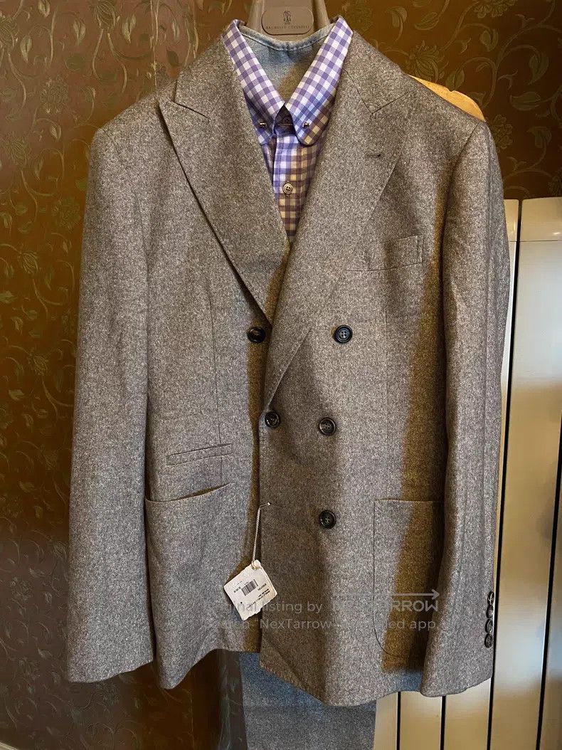 Brunello Cucinelli brunello cucinelli Double-breasted suit set, cashmere, woo Size 46L - 2 Thumbnail