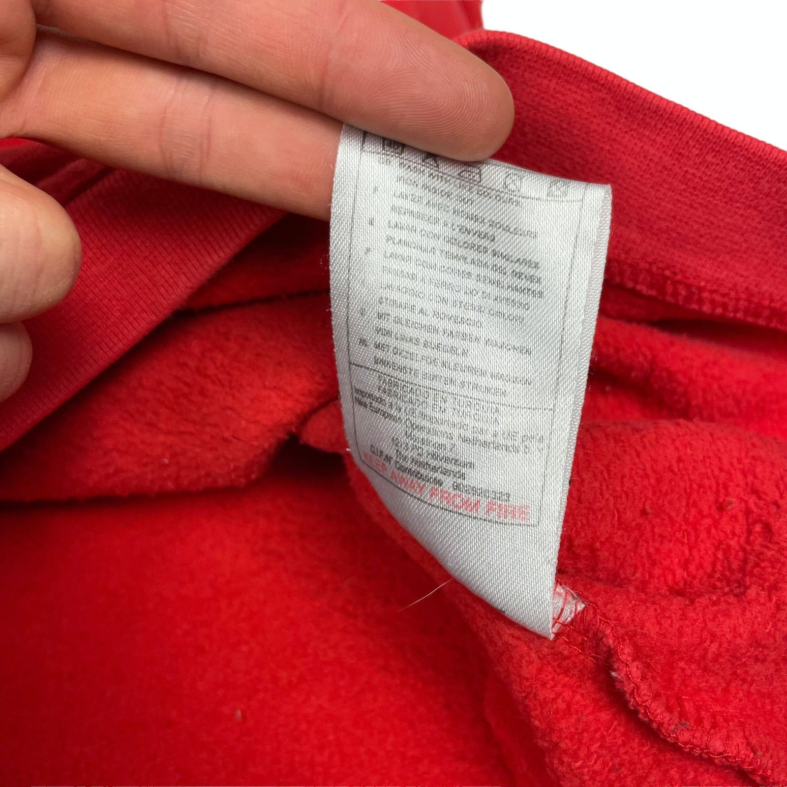 Nike × Vintage Nike Red Spellout Logo Fleece Pullover Sweatshirt L(12-14) Size US L / EU 52-54 / 3 - 11 Thumbnail