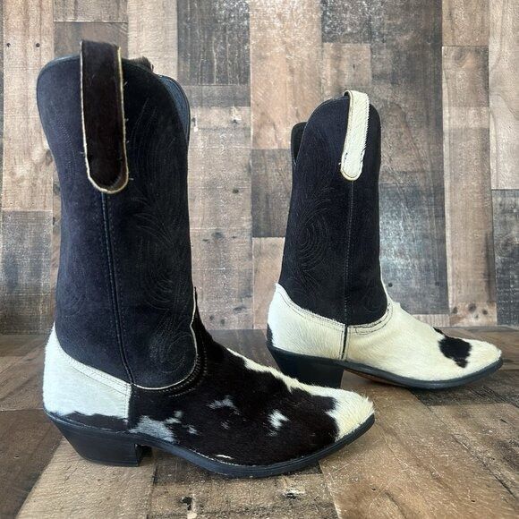 Dan Post Code West By Dan Post Hair On Hide Cowboy Boots Womens 8.5 M Size US 8.5 / IT 38.5 - 9 Thumbnail