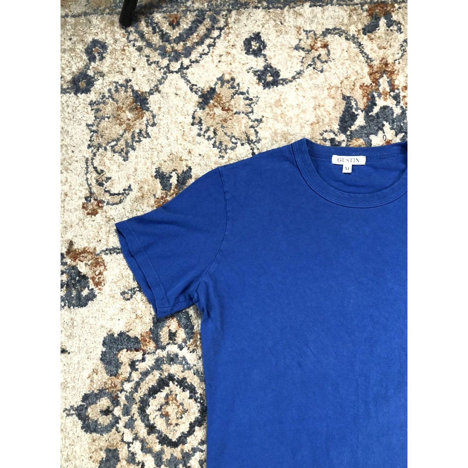 Gustin Gustin Shirt Mens M Blue Short Sleeve Solid Tee Crewneck Casual Regular Fit Jersey Knit Summer Mens Size US M / EU 48-50 / 2 - 3 Thumbnail
