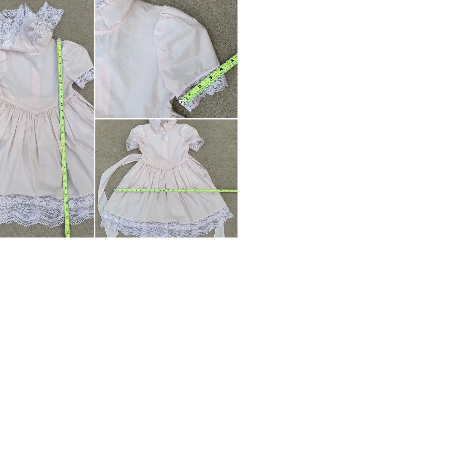 Jessica McClintock VINTAGE Jessica McClintock Girls dress Lace accents Cottagecore Made in USA 4 Pink 1980s Party Short Sleeve Cotton/Polyester/Nylon Girls Size ONE SIZE - 9 Thumbnail