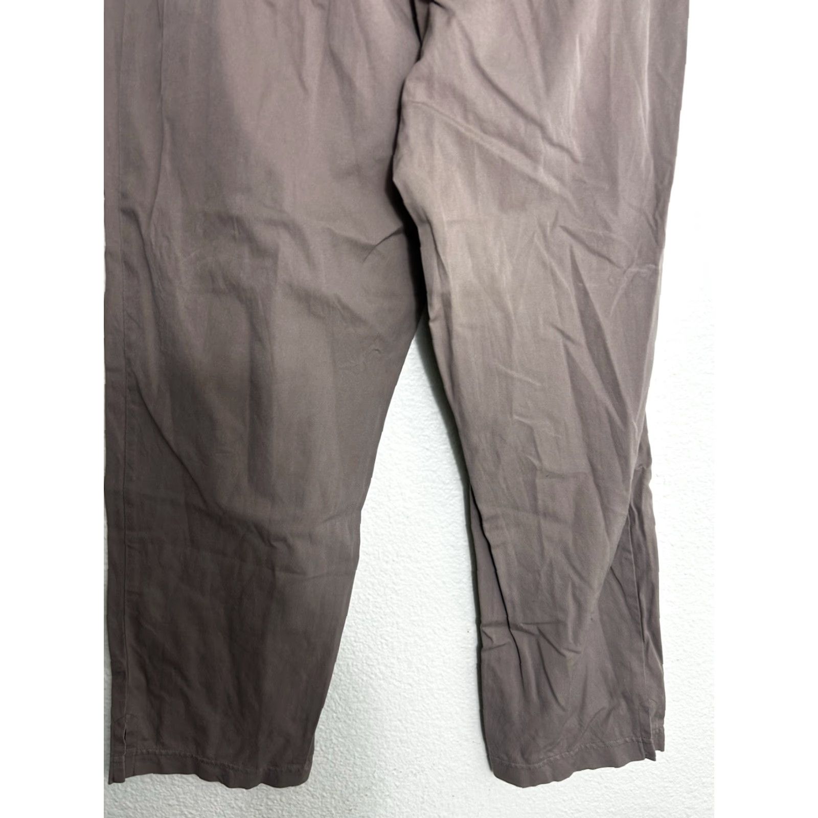 Eileen Fisher VINTAGE Eileen Fisher Womens Large Brown Pull On Cotton Pants 32x30 Elastic Waist Size 36" / US 14 / IT 50 - 7 Thumbnail