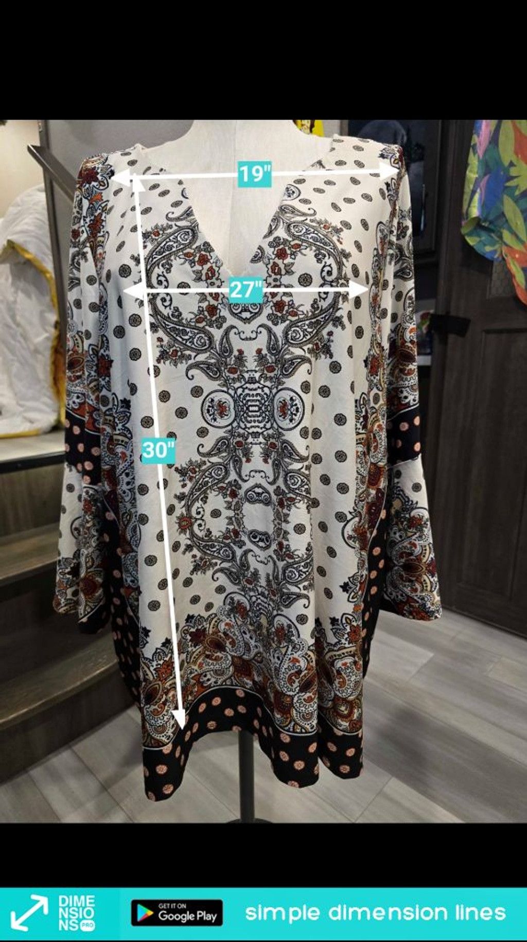 Other Women's Melissa Paige Tunic 3X White Black Paisley Polka Dot Size 3XL / US 20-22 - 4 Thumbnail