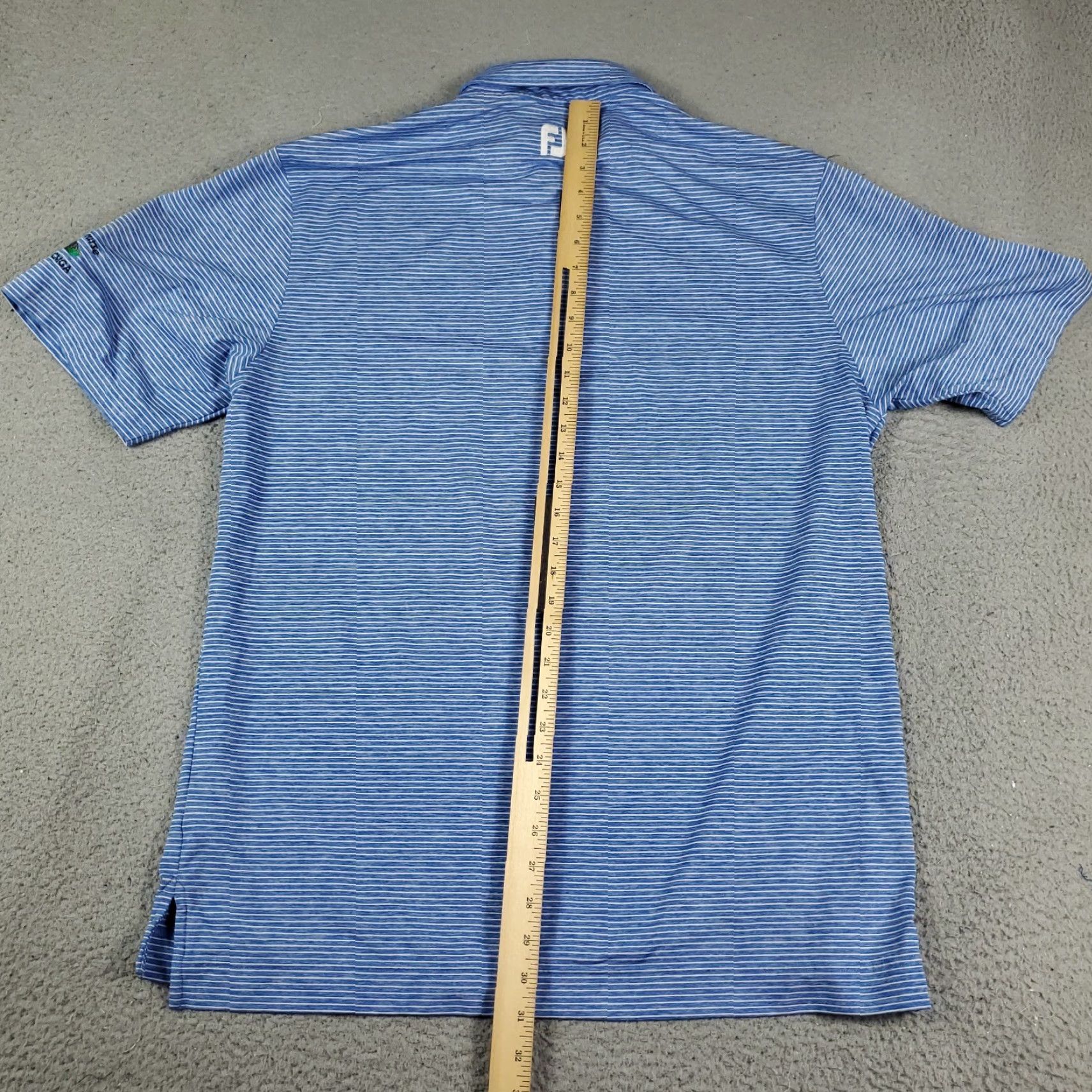 Footjoy FJ Polo Shirt Mens Large Blue Striped Short Sleeve Collared polo shirt Men Size US L / EU 52-54 / 3 - 4 Thumbnail