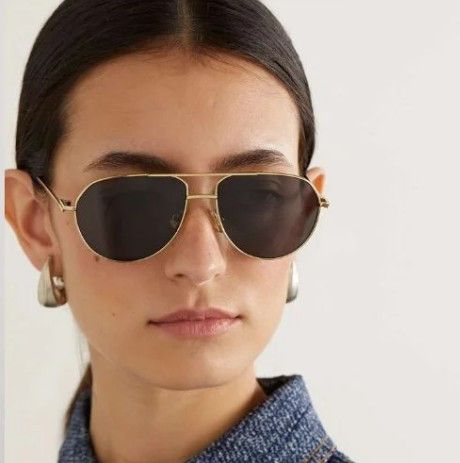 Bottega Veneta Bottega Veneta BV1302S 004 Unisex Sunglasses Silver Aviator Size ONE SIZE - 4 Thumbnail
