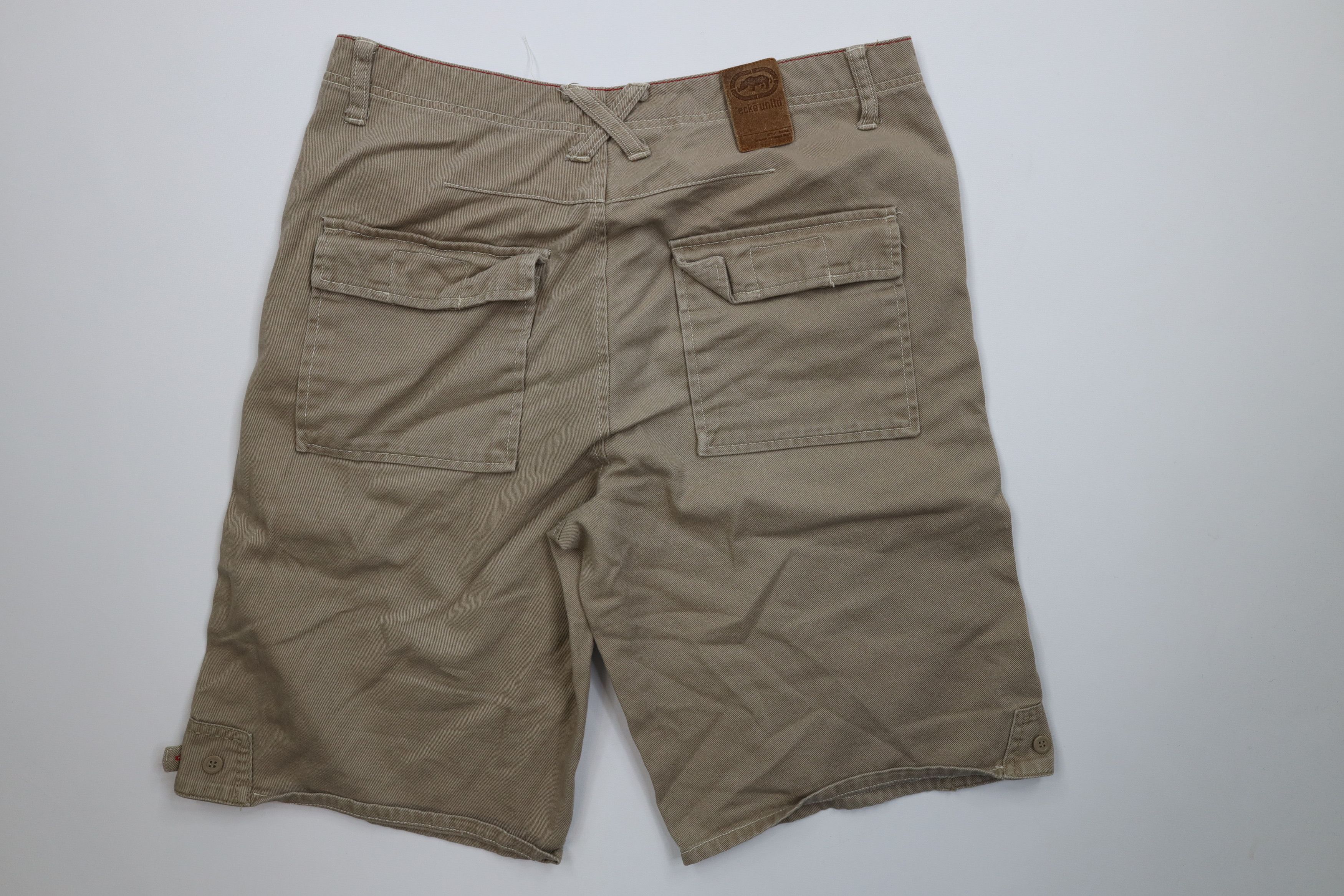 Ecko Unltd. Vintage 90s Y2K Ecko Hip Hop Military Style Shorts Beige Size US 34 / EU 50 - 10 Thumbnail