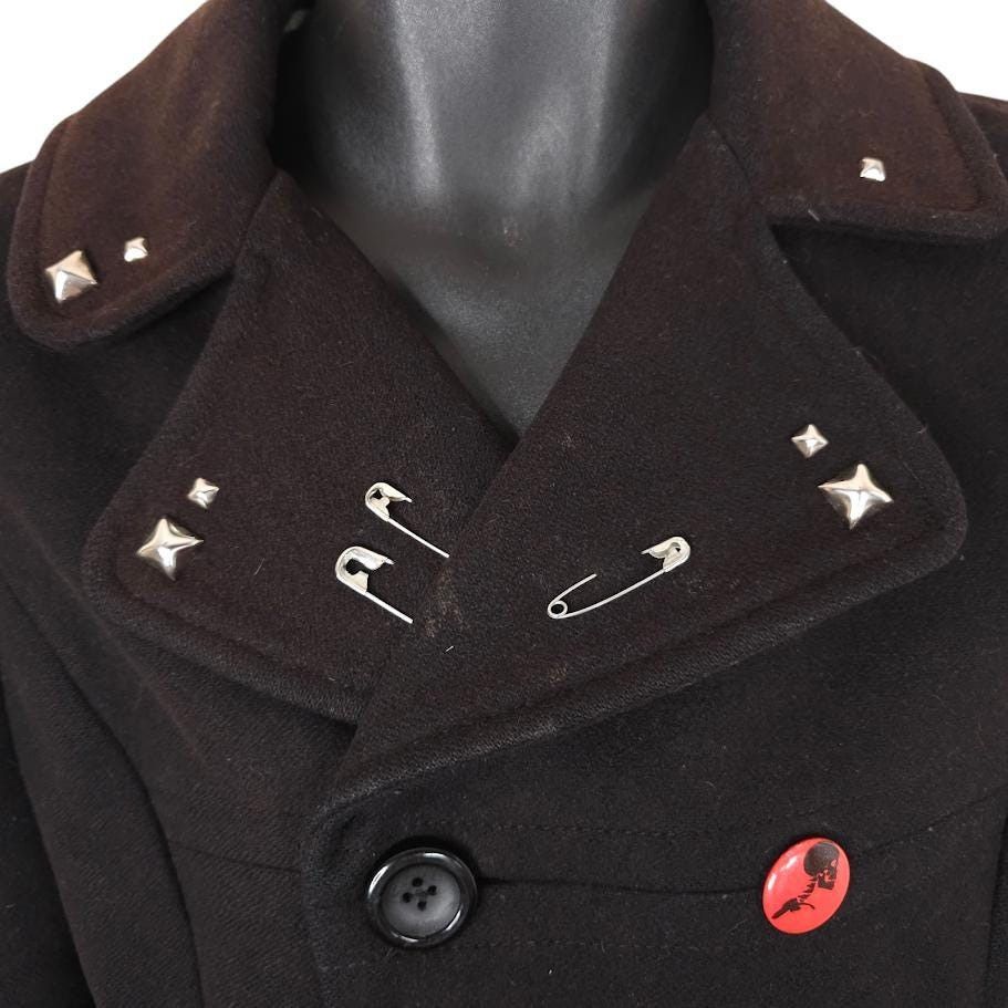 Vintage Vintage Punk Wool Coat Womens Size Small Black Y2K Operation Size S / US 4 / IT 40 - 6 Thumbnail