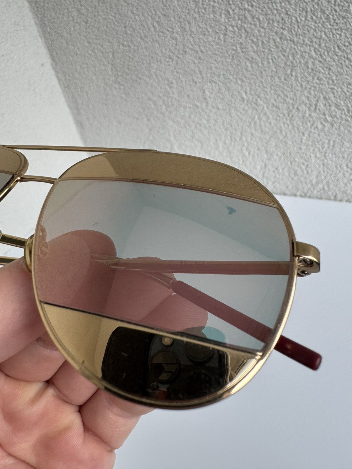Dior Christian Dior Gold Aviator Sunglasses Gold Frame Vintage Size ONE SIZE - 14 Thumbnail