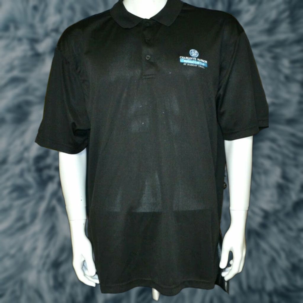 Vintage VINTAGE Ahead Polo Shirt Golf 2XL Mens Black Charlotte Harbor National Golf Club Port Charlotte FL Bobcat Size US XXL / EU 58 / 5 - 1 Thumbnail