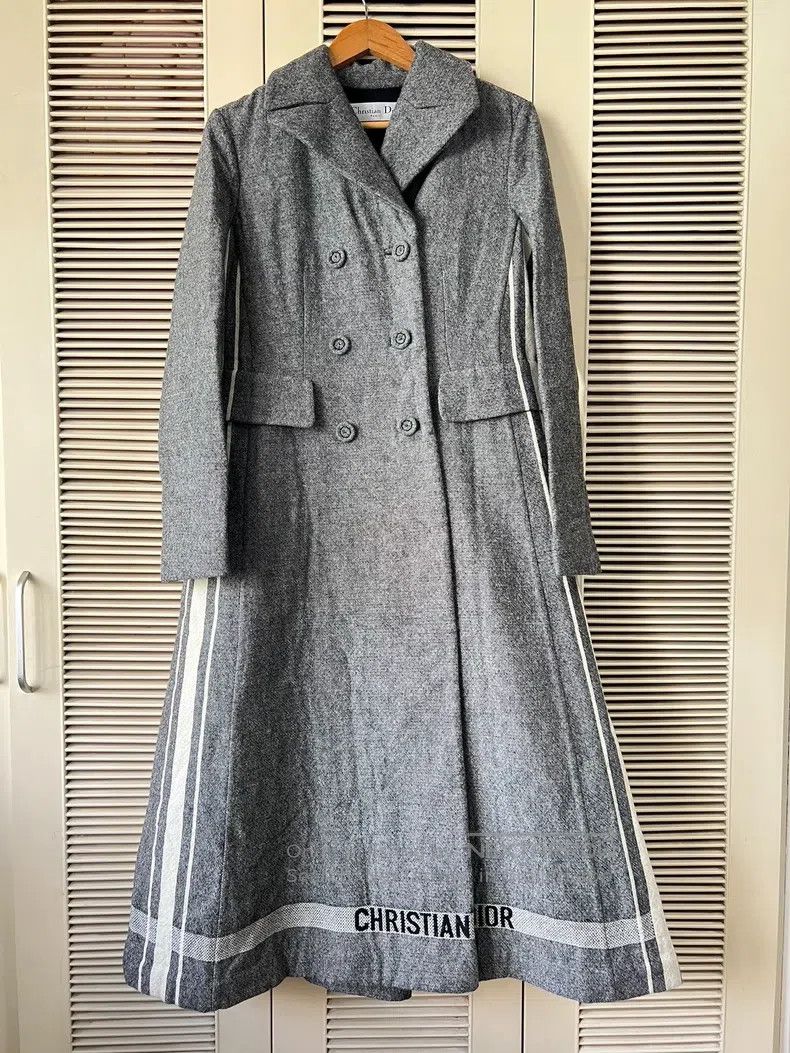 Dior Dior Gray long woollen coat Size XS / US 0-2 / IT 36-38 - 1 Thumbnail